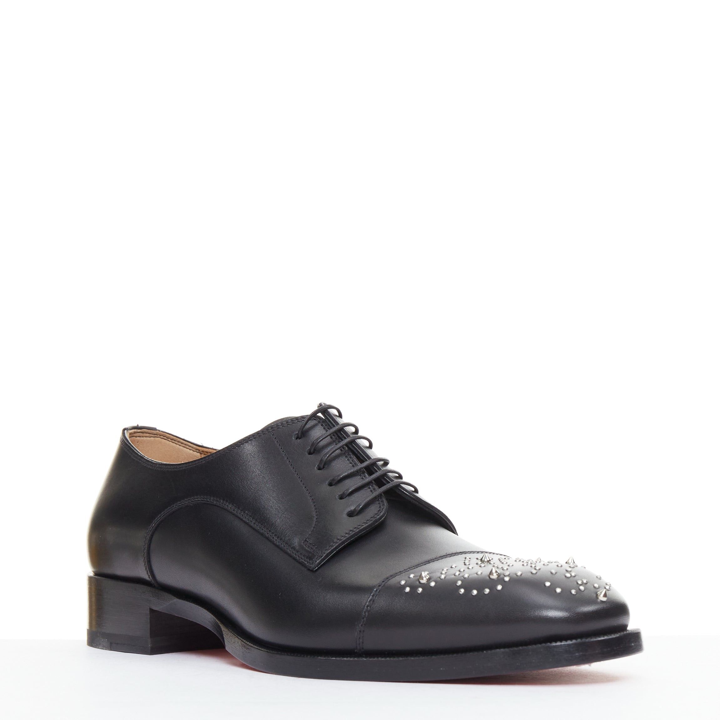 Christian Louboutin CHRISTIAN LOUBOUTIN Maltese black silver stud toe lace derby brogue EU42.5 Size US 9.5 / EU 42-43 - 3 Thumbnail