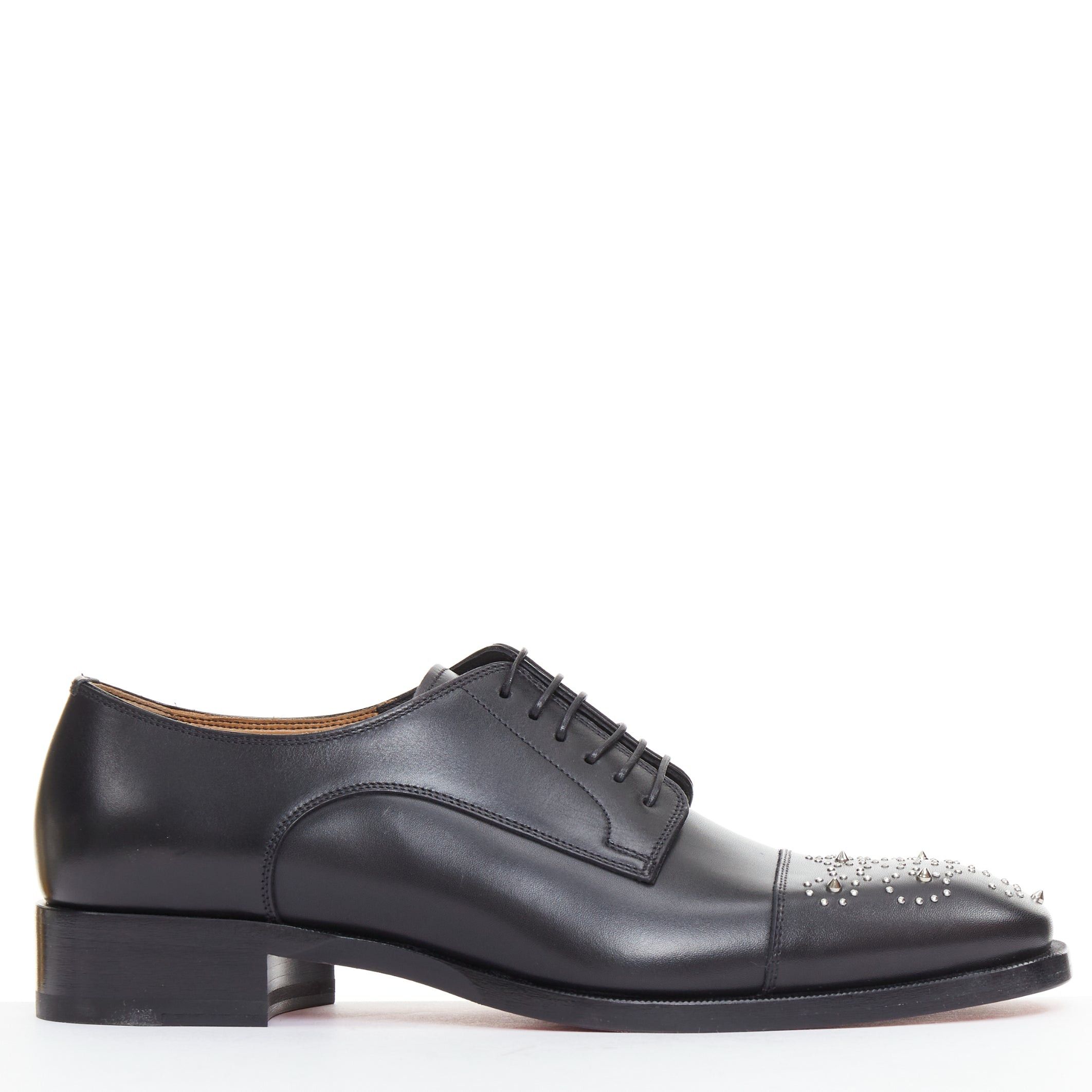 Christian Louboutin CHRISTIAN LOUBOUTIN Maltese black silver stud toe lace derby brogue EU42.5 Size US 9.5 / EU 42-43 - 2 Thumbnail