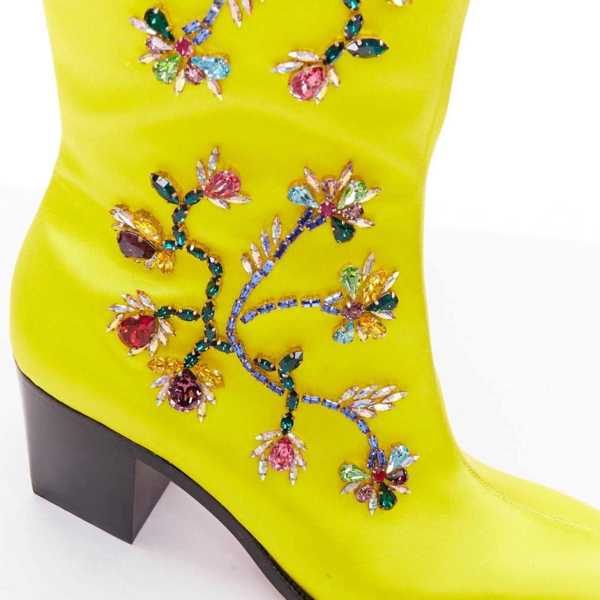 Christian Louboutin rare CHRISTIAN LOUBOUTIN Morgan Fleur 70 yellow satin blossom embellished western boots EU43 Size US 10 / EU 43 - 7 Thumbnail