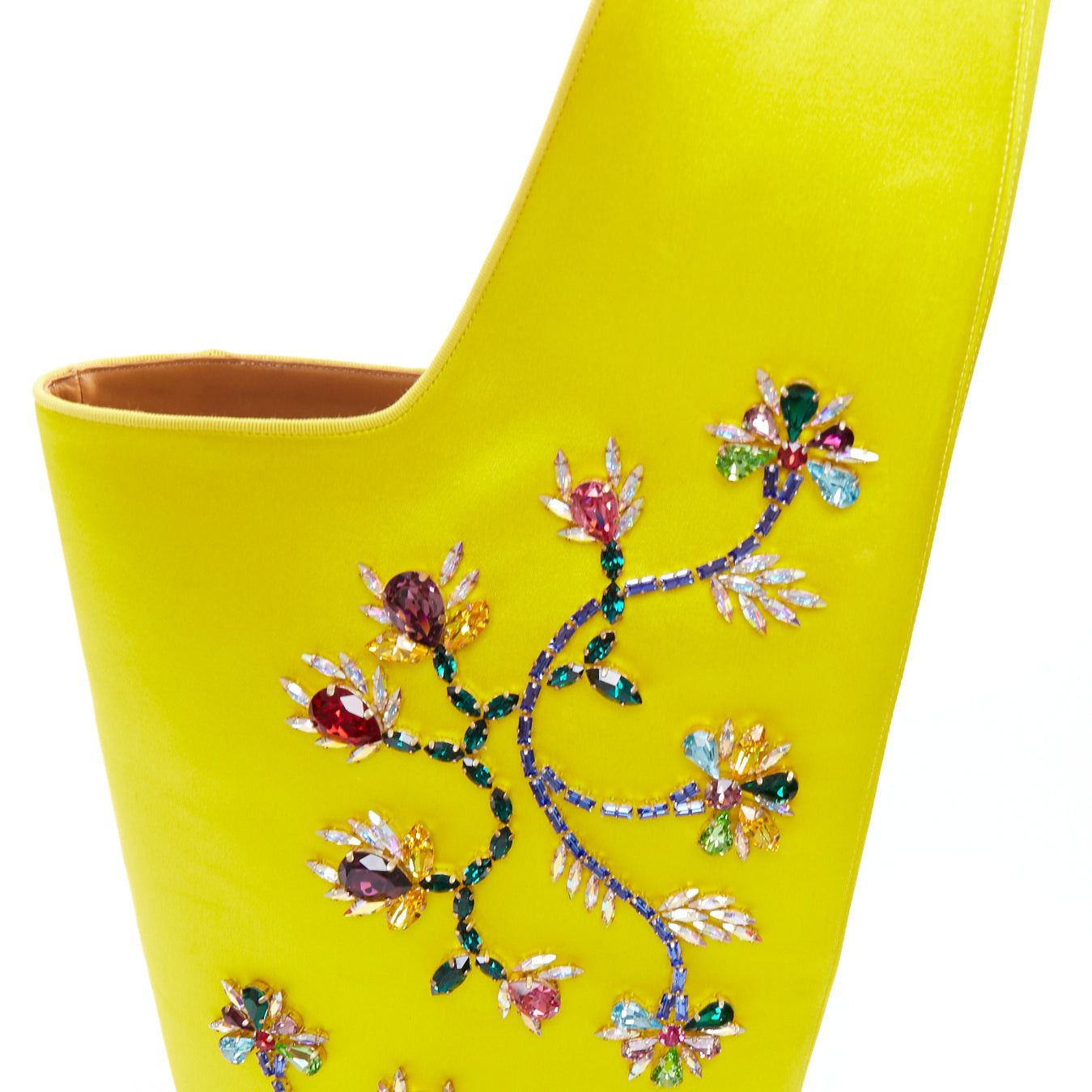 Christian Louboutin rare CHRISTIAN LOUBOUTIN Morgan Fleur 70 yellow satin blossom embellished western boots EU43 Size US 10 / EU 43 - 8 Thumbnail