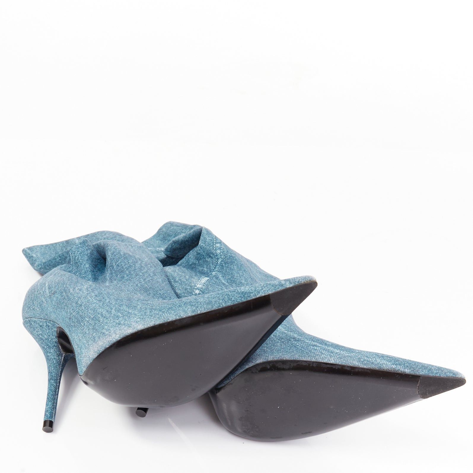 Balenciaga BALENCIAGA Knife blue denim trompe loeil pointy heeled boots EU36 Size US 6 / IT 36 - 10 Thumbnail