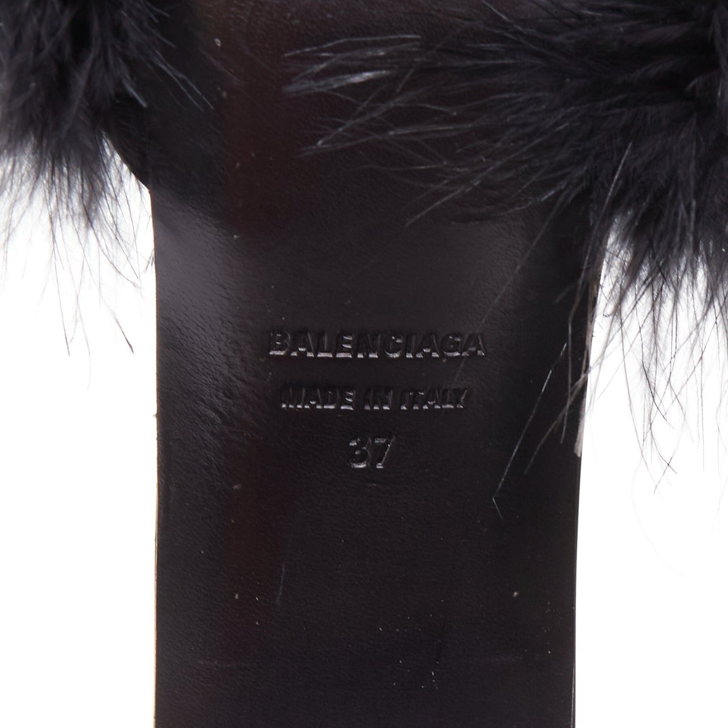 Balenciaga BALENCIAGA Boudoir black feather open toe slipper mule sandals EU37 Size US 7 / IT 37 - 10 Thumbnail