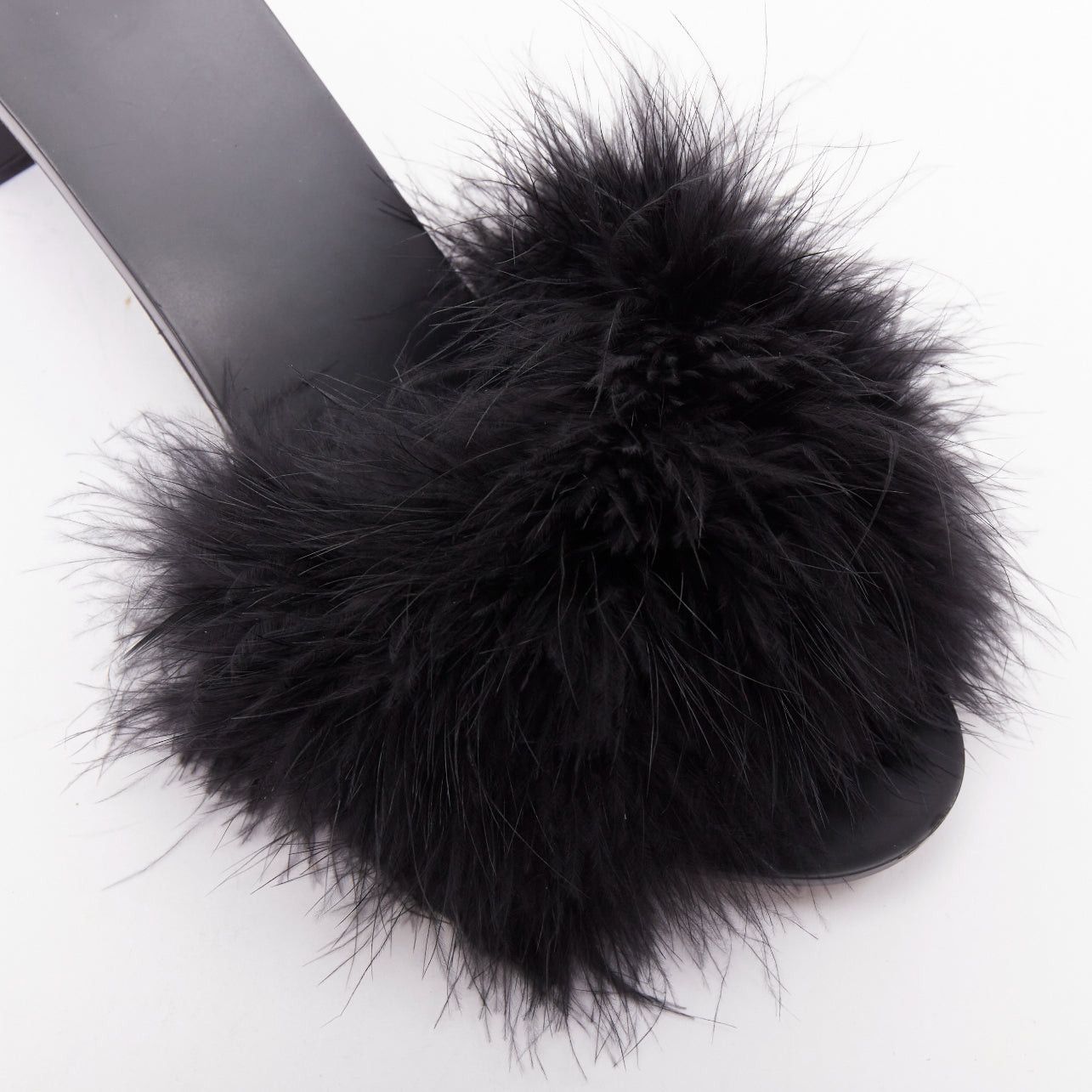 Balenciaga BALENCIAGA Boudoir black feather open toe slipper mule sandals EU37 Size US 7 / IT 37 - 7 Thumbnail