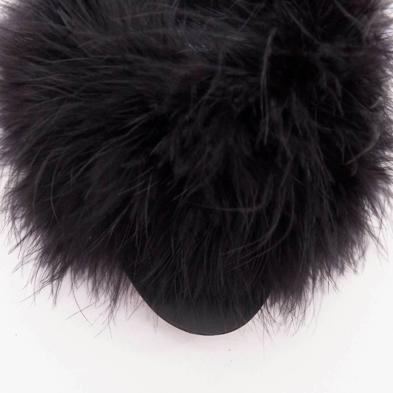 Balenciaga BALENCIAGA Boudoir black feather open toe slipper mule sandals EU37 Size US 7 / IT 37 - 8 Thumbnail