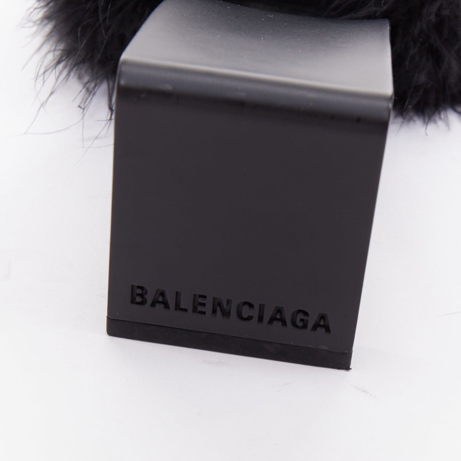 Balenciaga BALENCIAGA Boudoir black feather open toe slipper mule sandals EU37 Size US 7 / IT 37 - 2 Thumbnail