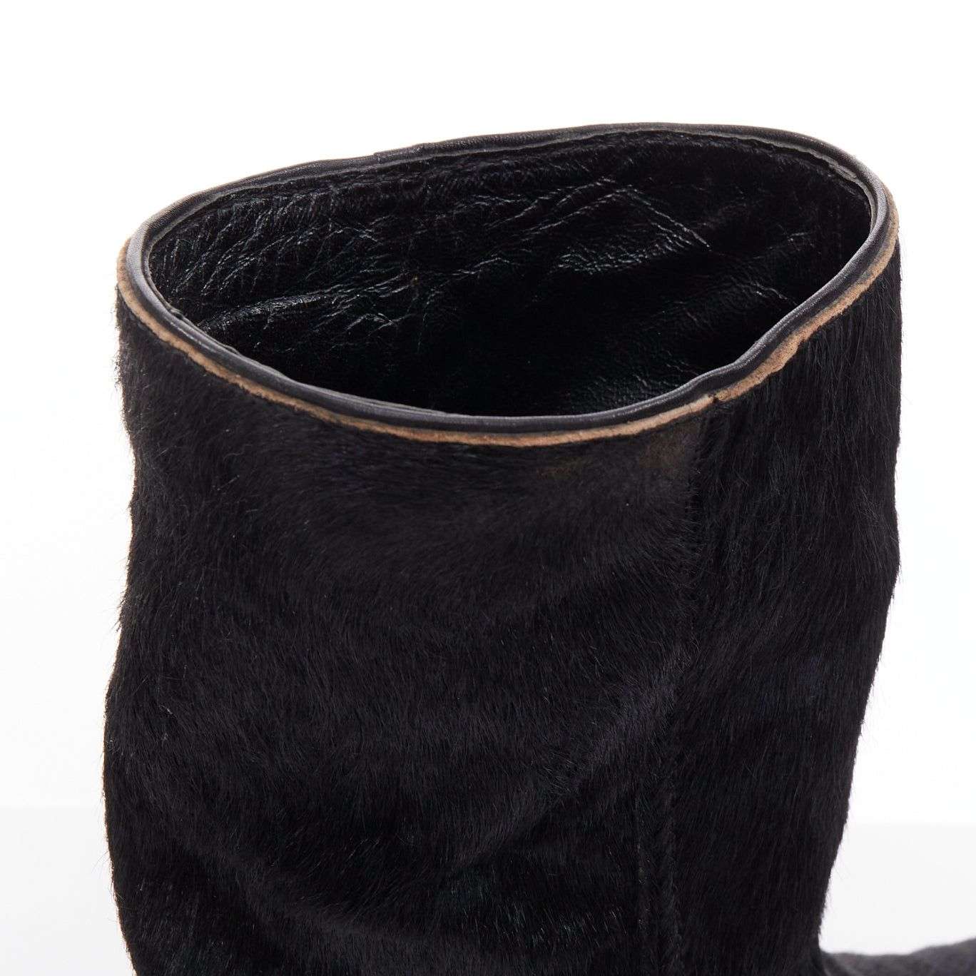 Junya Watanabe JUNYA WATANABE 2017 black calf hair panelled round toe combat boots S EU37 Size US 7 / IT 37 - 8 Thumbnail