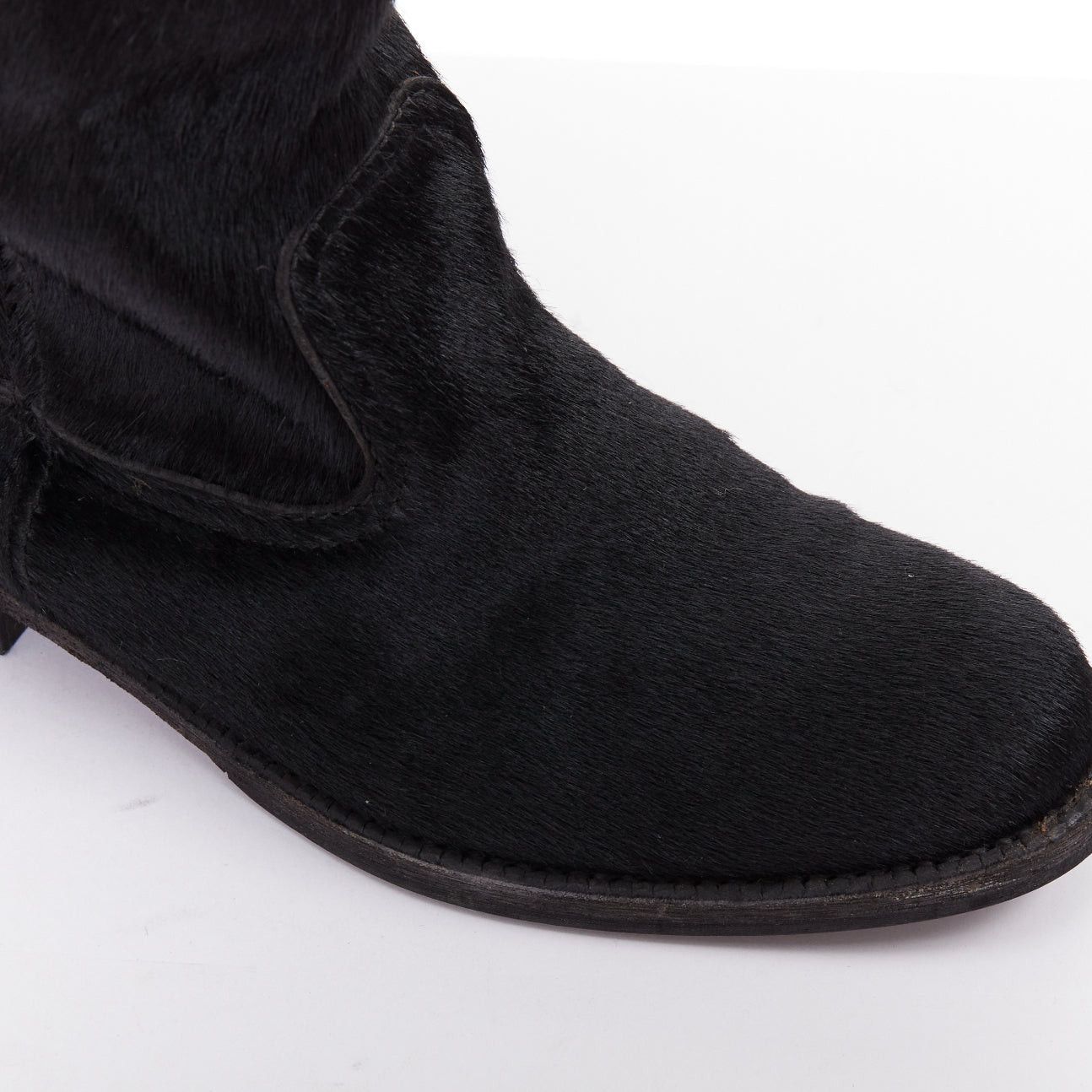 Junya Watanabe JUNYA WATANABE 2017 black calf hair panelled round toe combat boots S EU37 Size US 7 / IT 37 - 7 Thumbnail