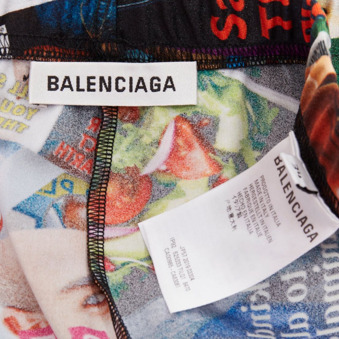 Balenciaga BALENCIAGA Demna 2019 Magazine Dynasty colourful tabloid print stirrup tights FR34 XS Size 26" / US 2 / IT 38 - 8 Thumbnail