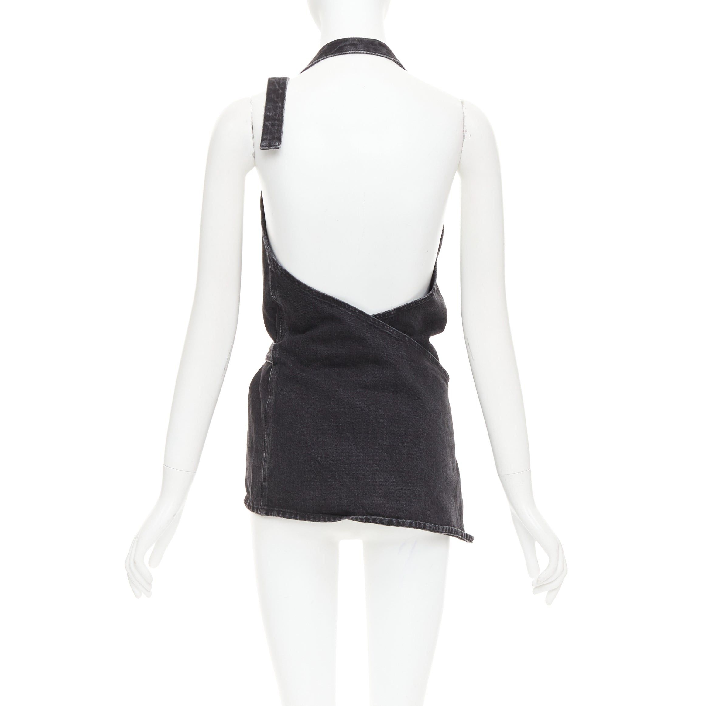 Balenciaga BALENCIAGA Demna 2016 washed grey denim front tie apron¬†top FR36 S Size S / US 4 / IT 40 - 5 Thumbnail