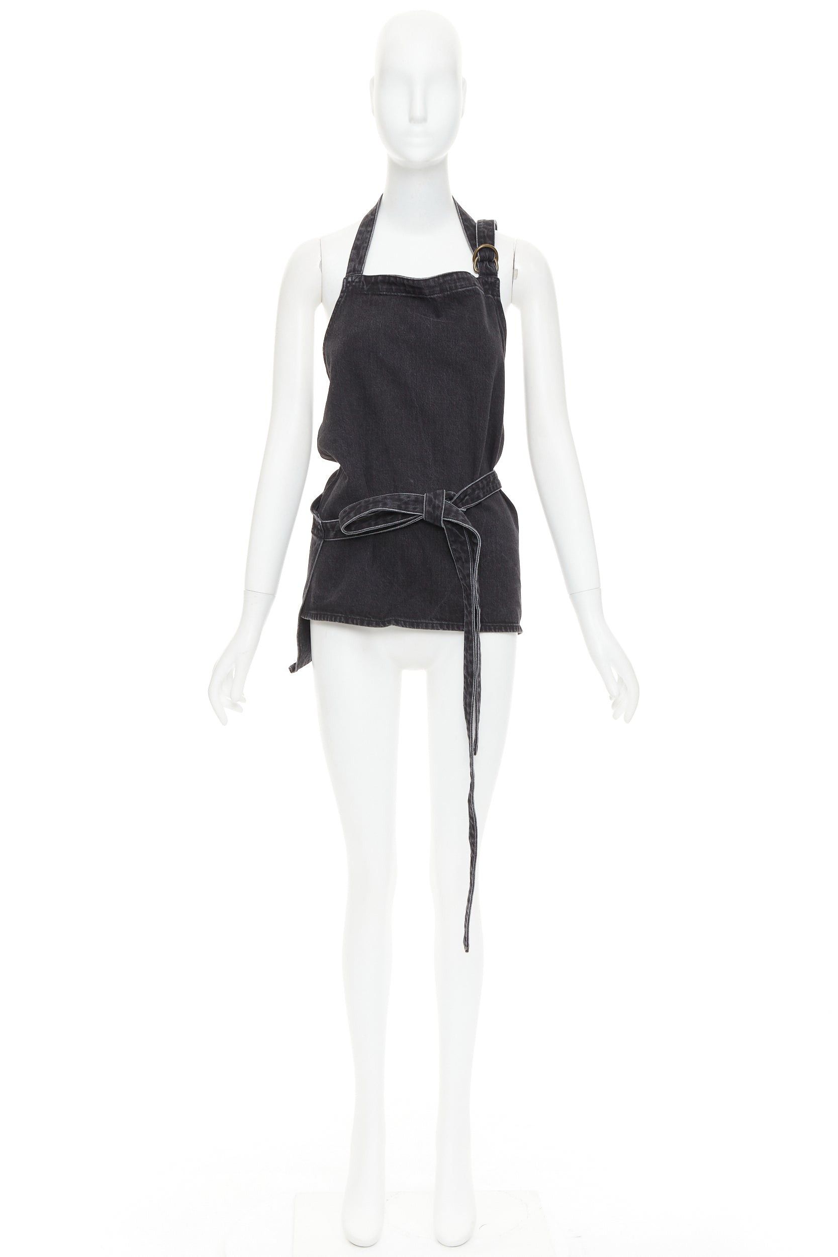 Balenciaga BALENCIAGA Demna 2016 washed grey denim front tie apron¬†top FR36 S Size S / US 4 / IT 40 - 9 Thumbnail