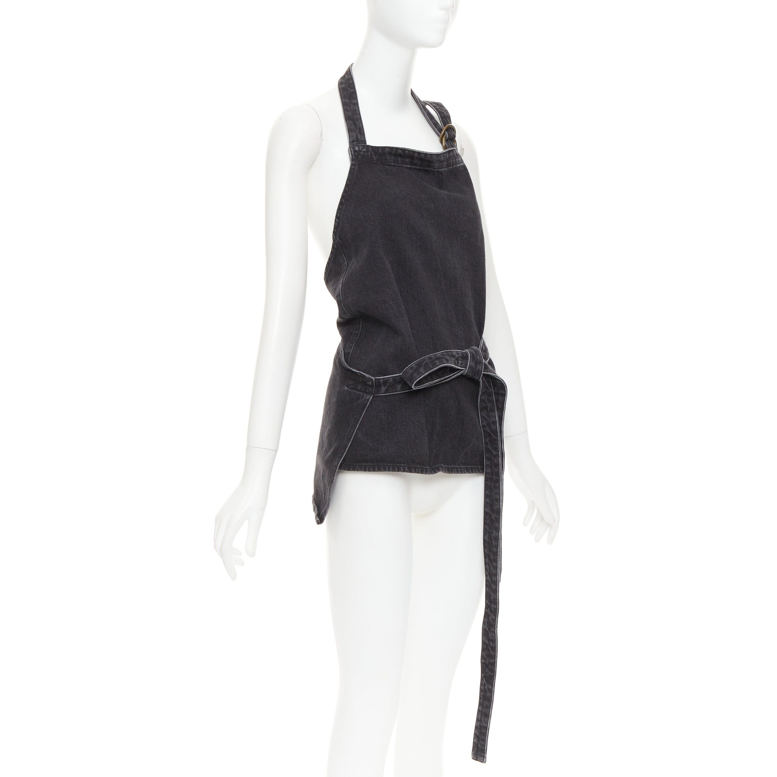 Balenciaga BALENCIAGA Demna 2016 washed grey denim front tie apron¬†top FR36 S Size S / US 4 / IT 40 - 3 Thumbnail