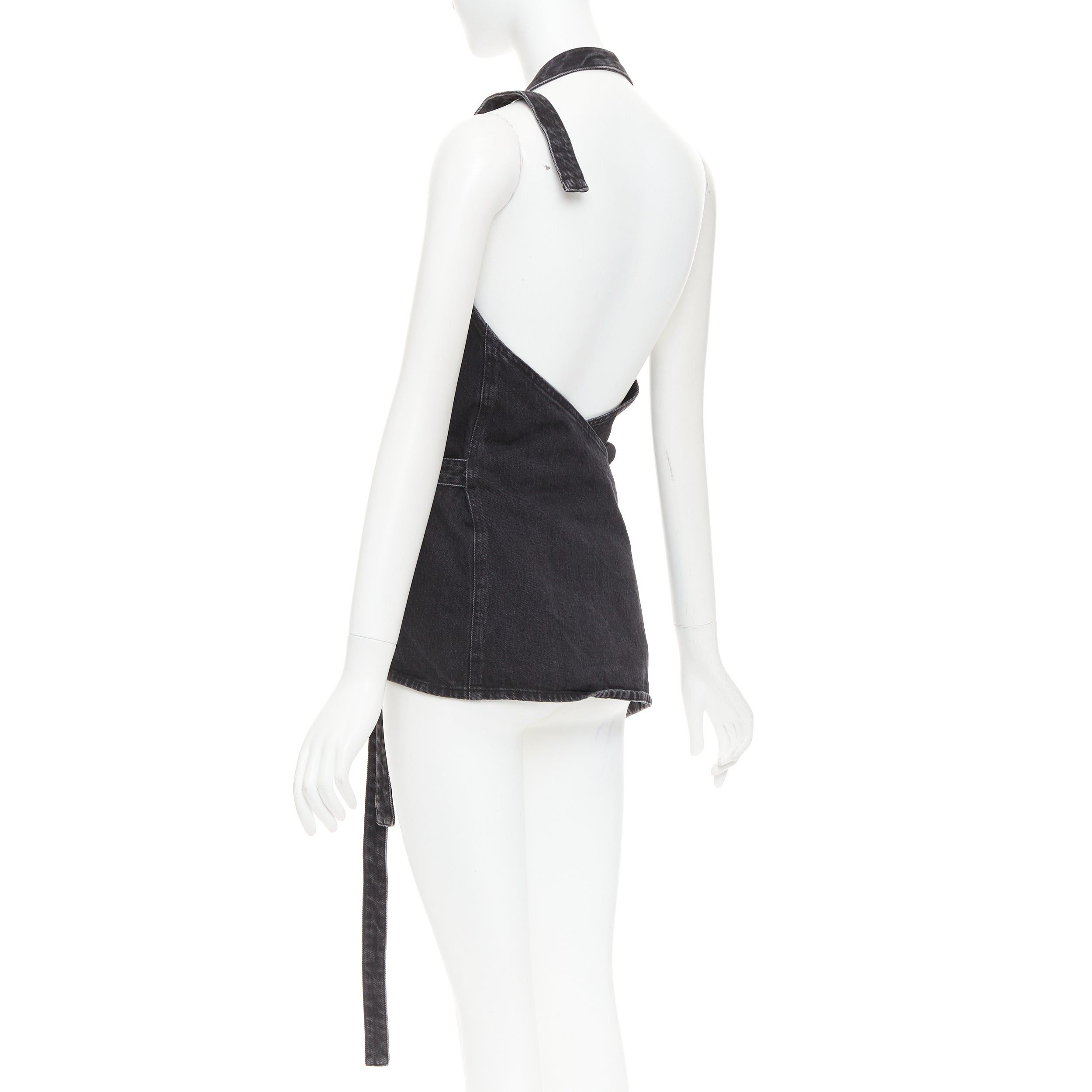Balenciaga BALENCIAGA Demna 2016 washed grey denim front tie apron¬†top FR36 S Size S / US 4 / IT 40 - 6 Thumbnail