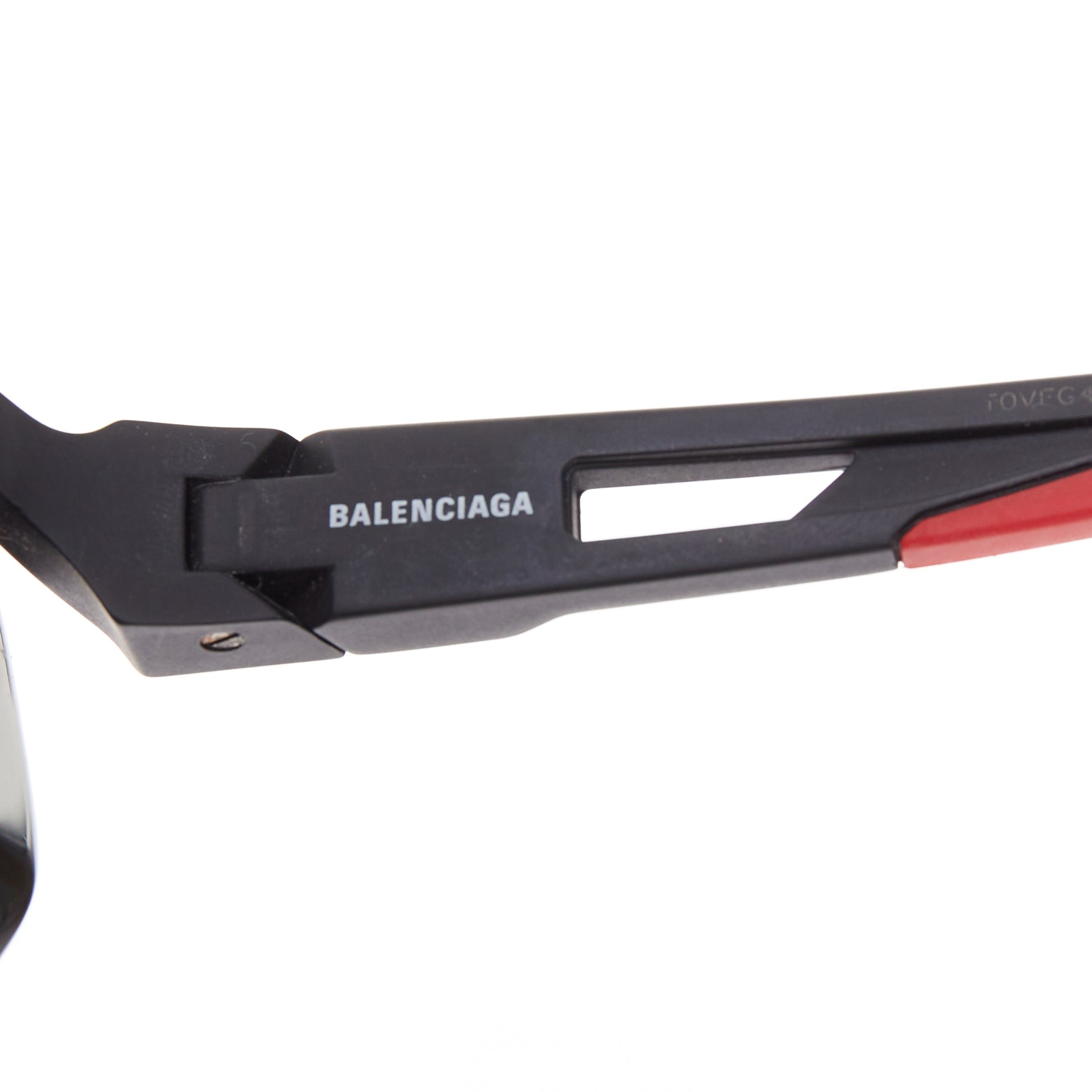 Balenciaga BALENCIAGA BB0053S Hybrid Oval black grey sporty rubber temple sunglasses Size ONE SIZE - 7 Thumbnail
