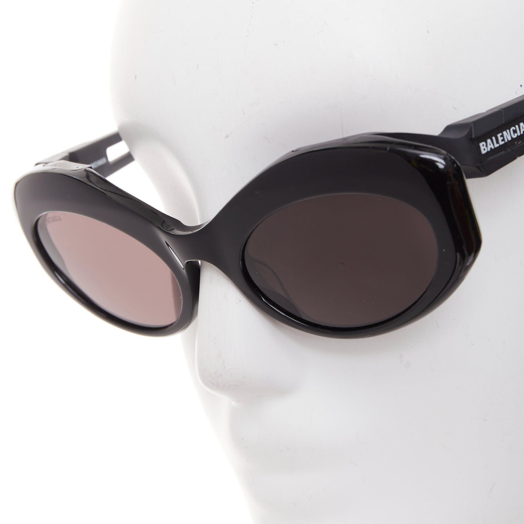 Balenciaga BALENCIAGA BB0053S Hybrid Oval black grey sporty rubber temple sunglasses Size ONE SIZE - 6 Thumbnail