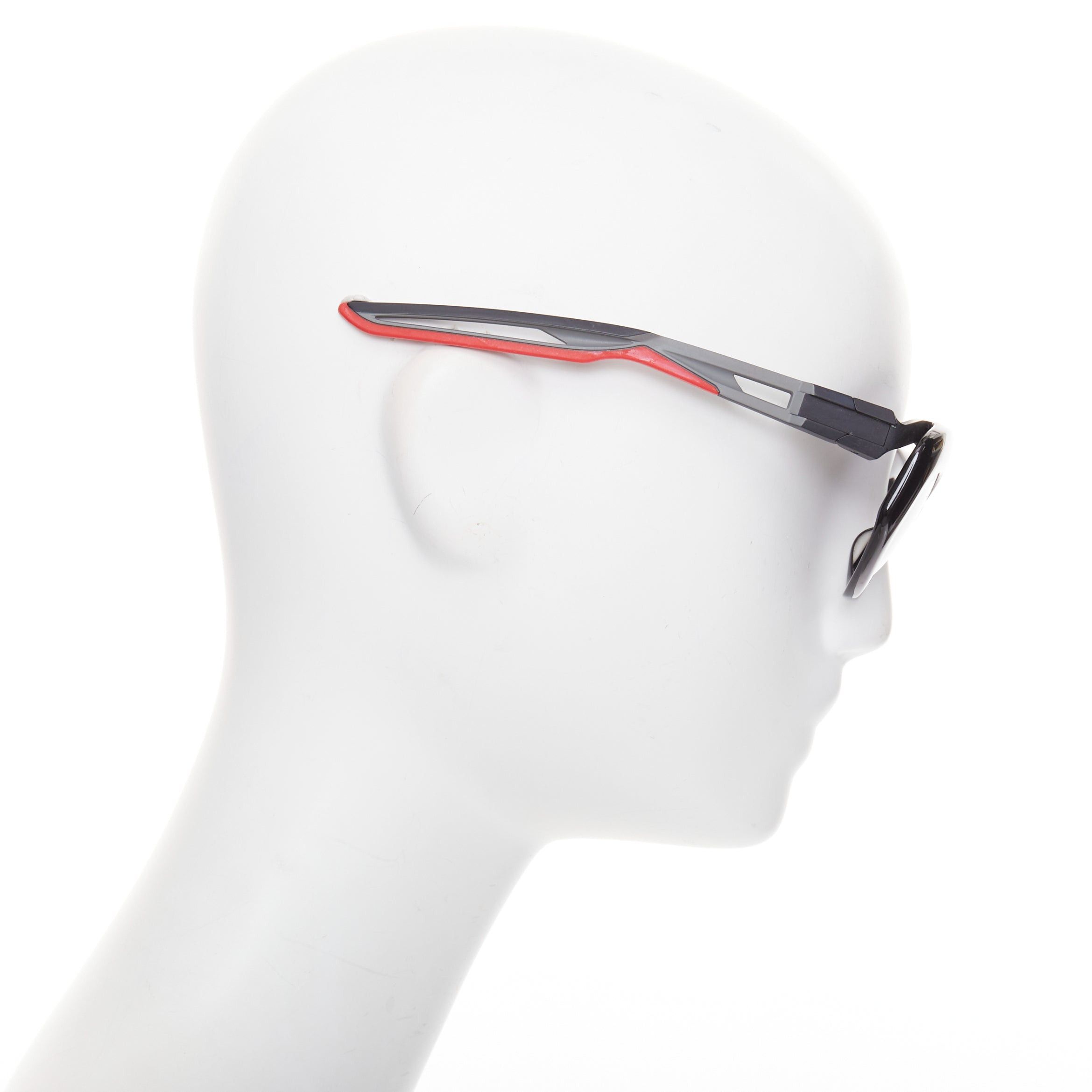 Balenciaga BALENCIAGA BB0053S Hybrid Oval black grey sporty rubber temple sunglasses Size ONE SIZE - 4 Thumbnail