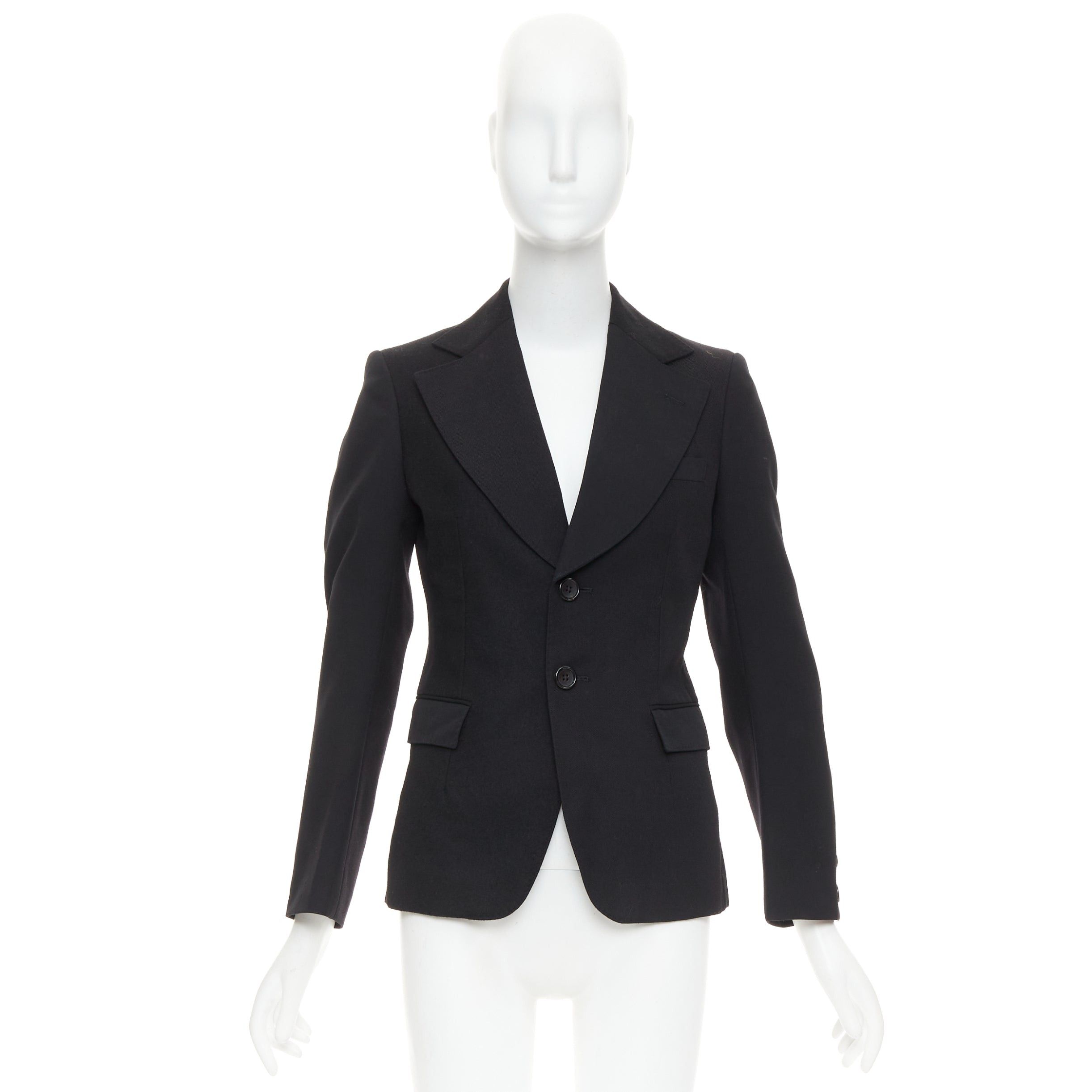 Junya Watanabe JUNYA WATANABE 2006 black wool contrast wide collar flap pocket blazer XS Size XS / US 0-2 / IT 36-38 - 10 Thumbnail