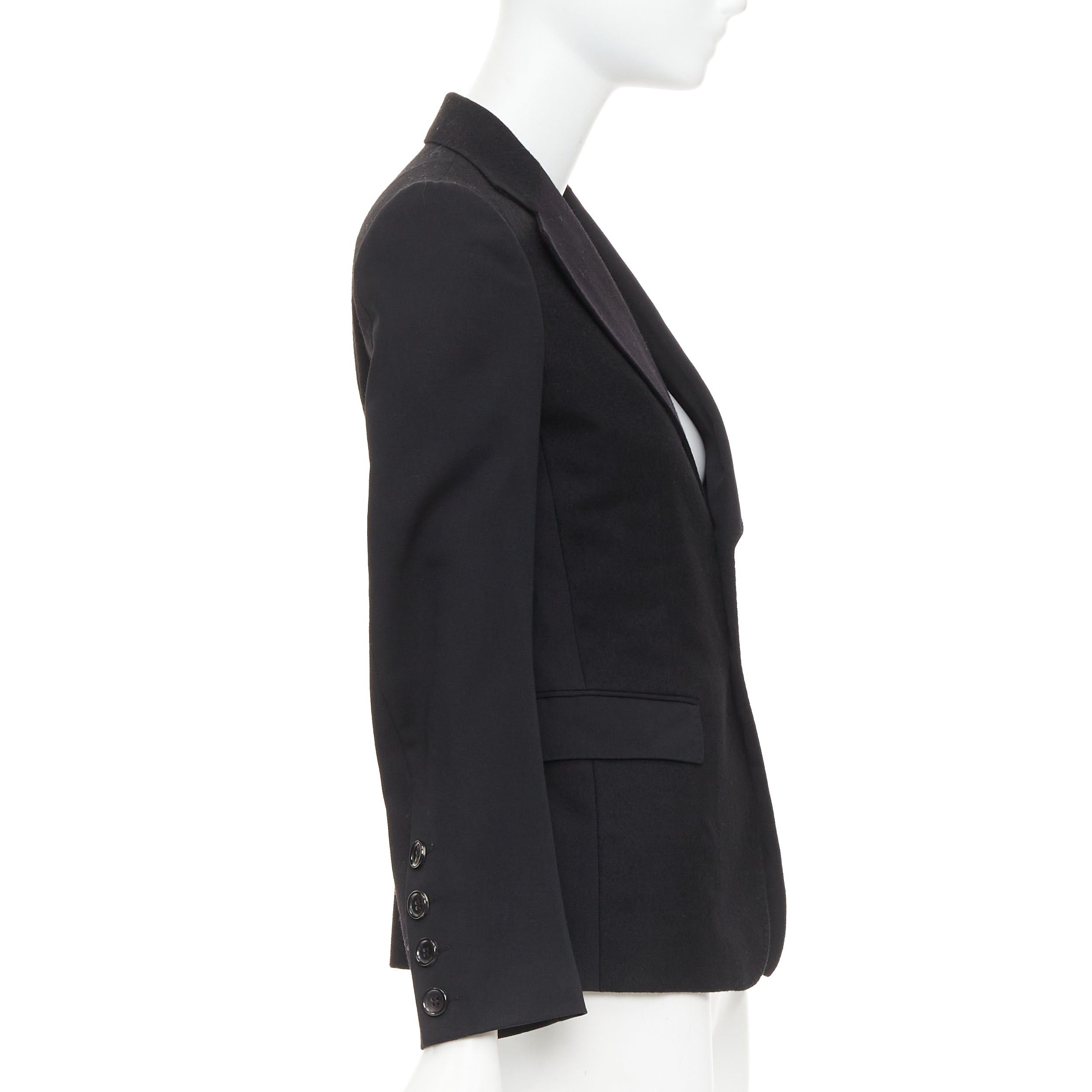 Junya Watanabe JUNYA WATANABE 2006 black wool contrast wide collar flap pocket blazer XS Size XS / US 0-2 / IT 36-38 - 5 Thumbnail