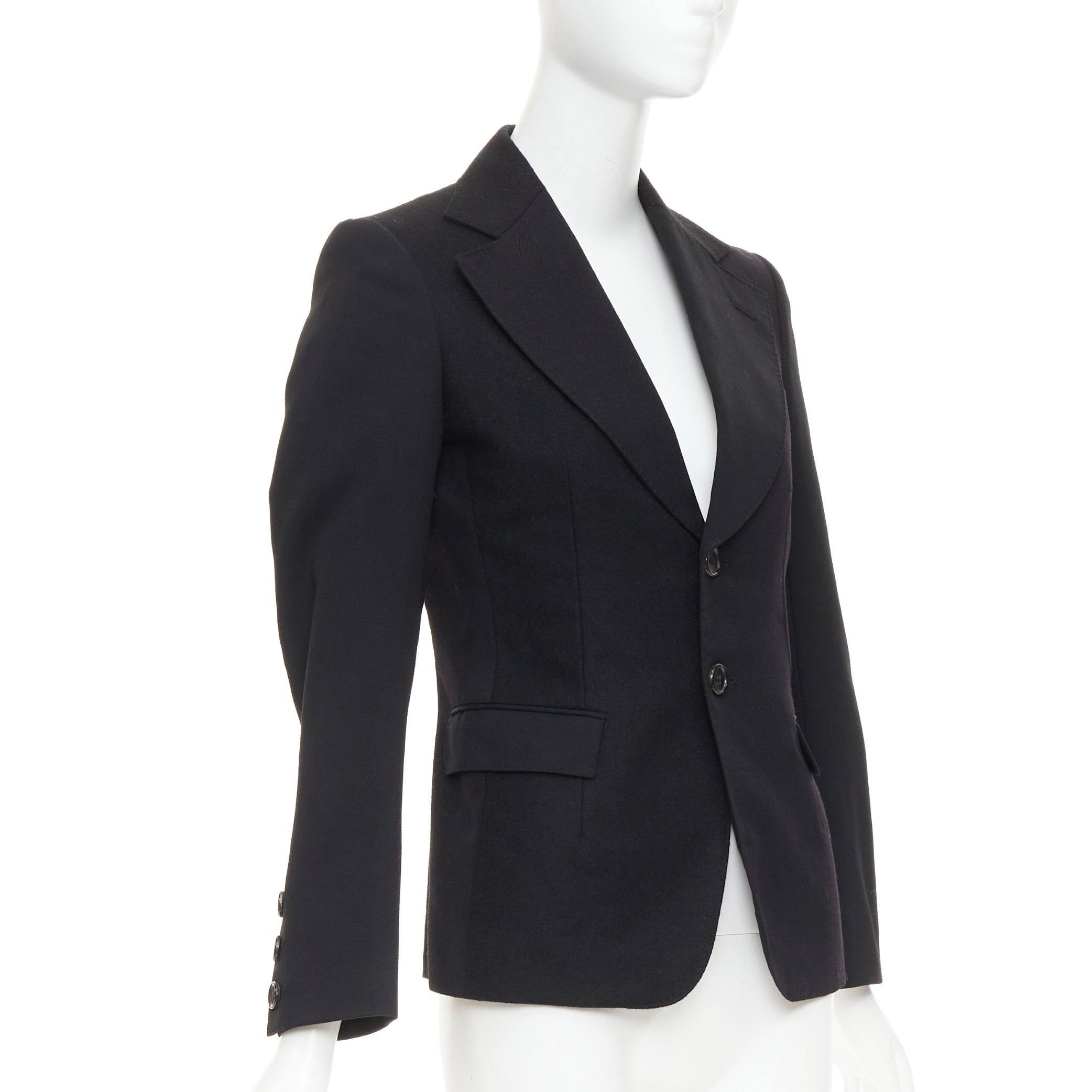 Junya Watanabe JUNYA WATANABE 2006 black wool contrast wide collar flap pocket blazer XS Size XS / US 0-2 / IT 36-38 - 4 Thumbnail