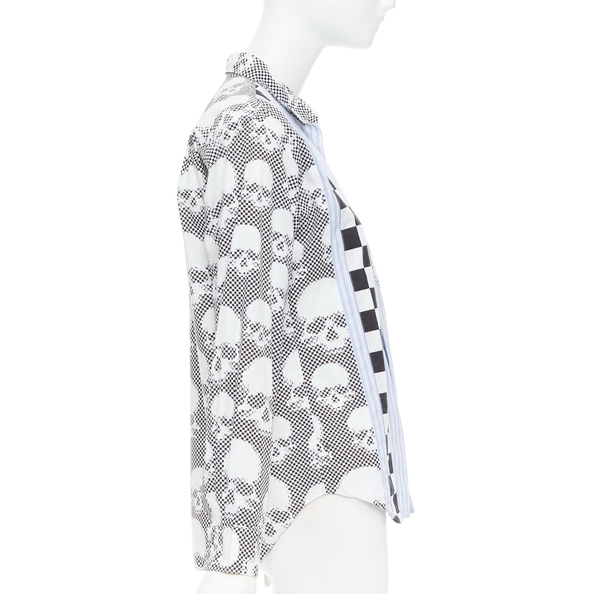 Comme des Garcons COMME DES GARCONS HOMME PLUS 2011 blue skeleton skull patchwork shirt XS Size US XS / EU 42 / 0 - 5 Thumbnail