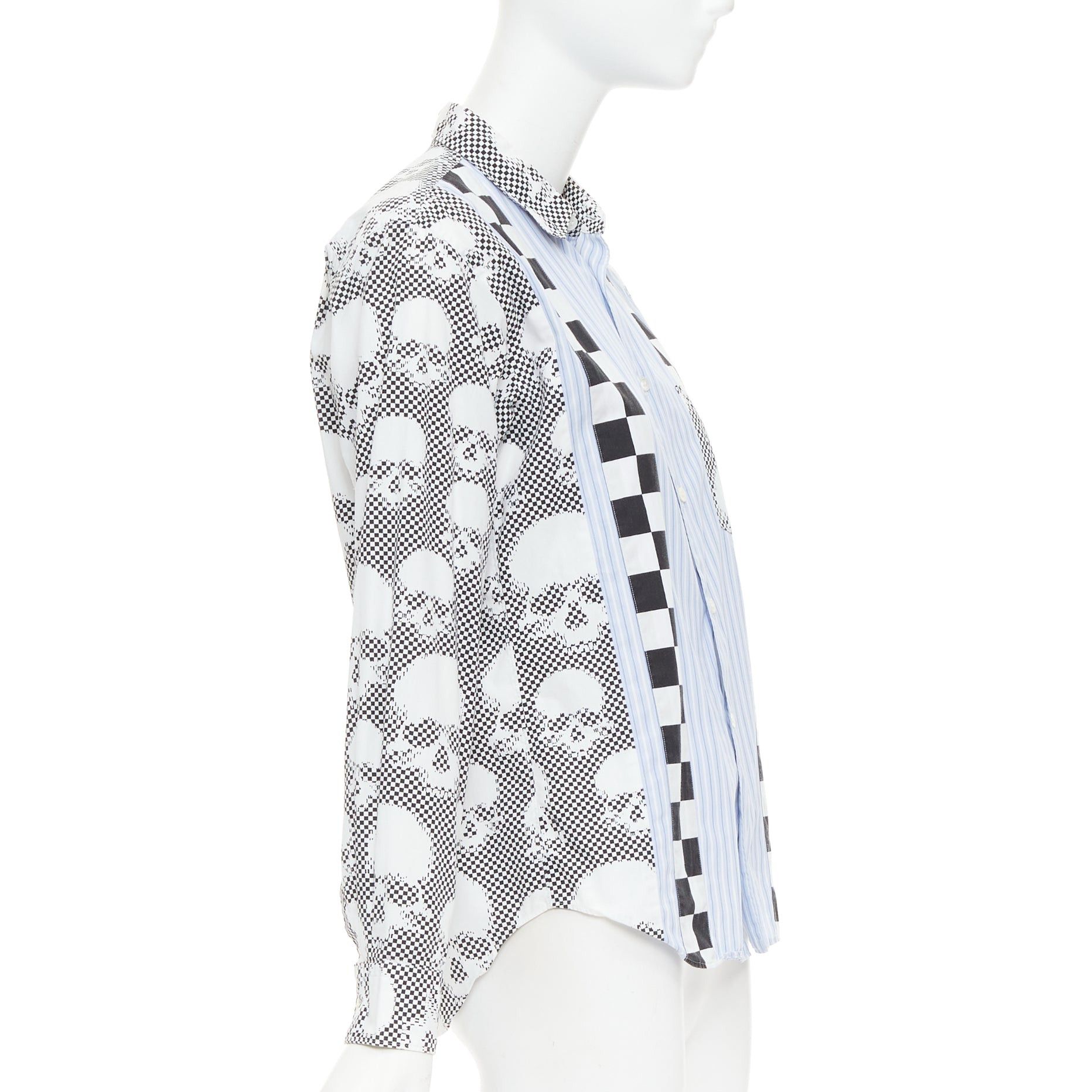 Comme des Garcons COMME DES GARCONS HOMME PLUS 2011 blue skeleton skull patchwork shirt XS Size US XS / EU 42 / 0 - 4 Thumbnail