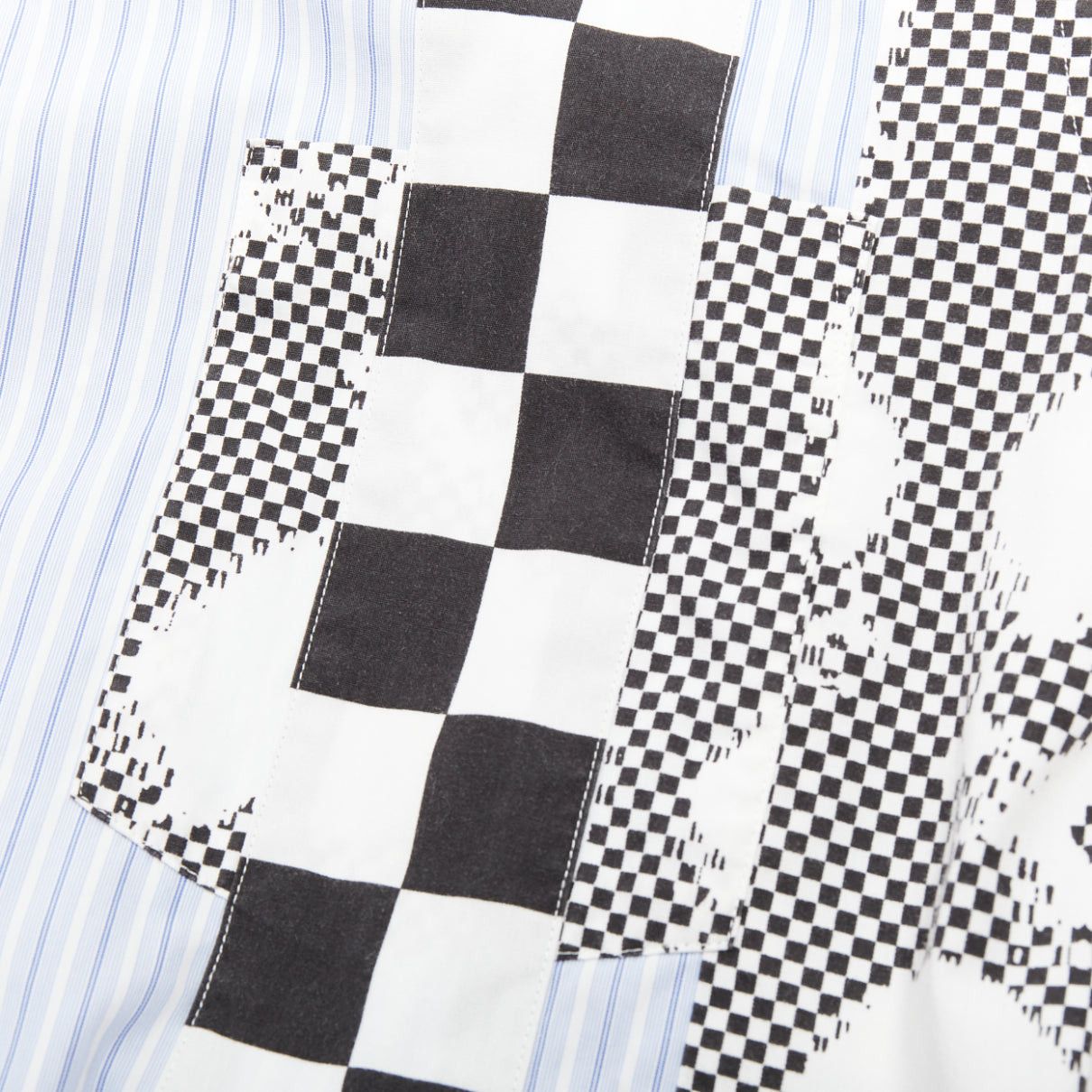 Comme des Garcons COMME DES GARCONS HOMME PLUS 2011 blue skeleton skull patchwork shirt XS Size US XS / EU 42 / 0 - 2 Thumbnail