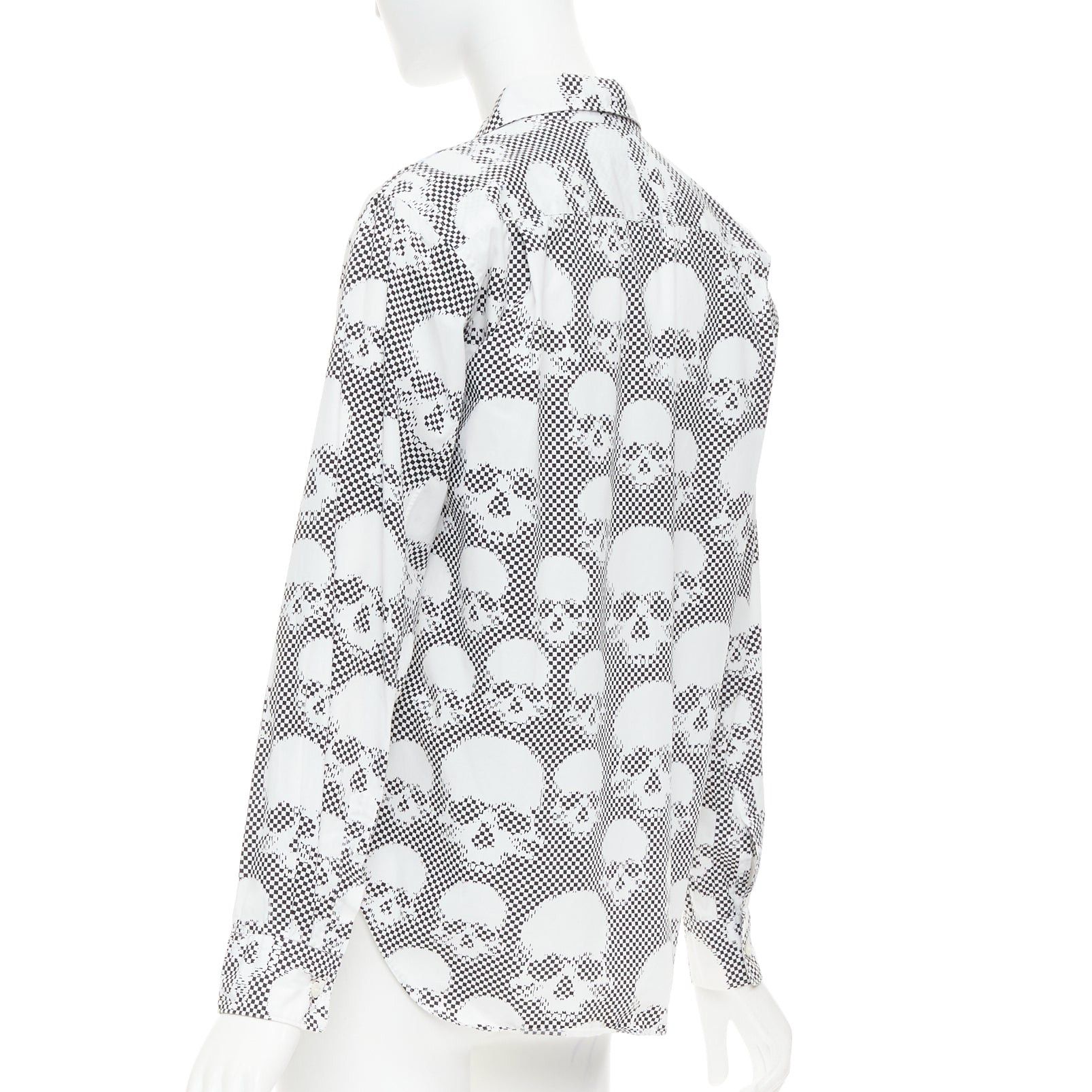 Comme des Garcons COMME DES GARCONS HOMME PLUS 2011 blue skeleton skull patchwork shirt XS Size US XS / EU 42 / 0 - 7 Thumbnail