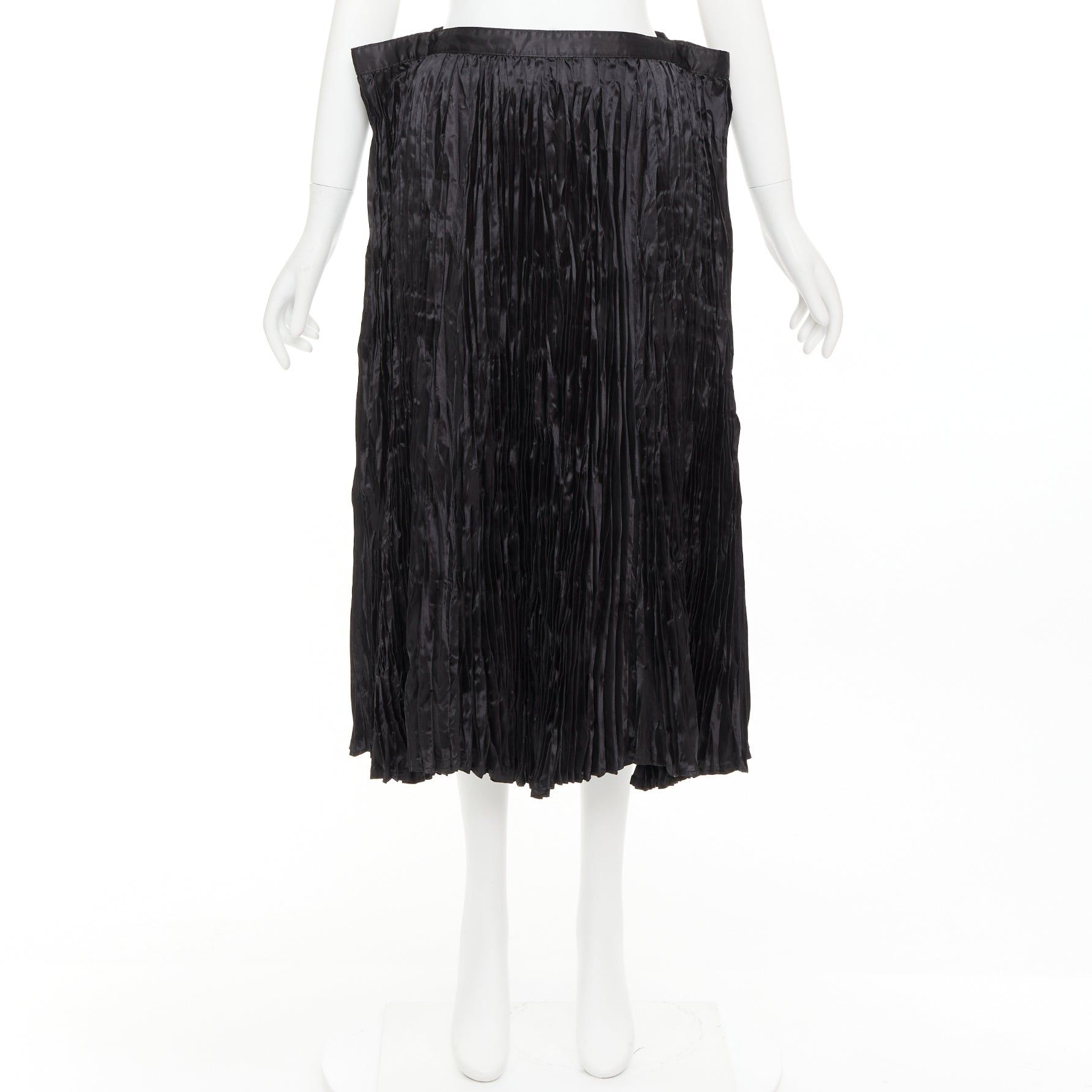 Junya Watanabe JUNYA WATANABE 2018 black plisse extended constructed waistline midi skirt XS Size 26" / US 2 / IT 38 - 9 Thumbnail