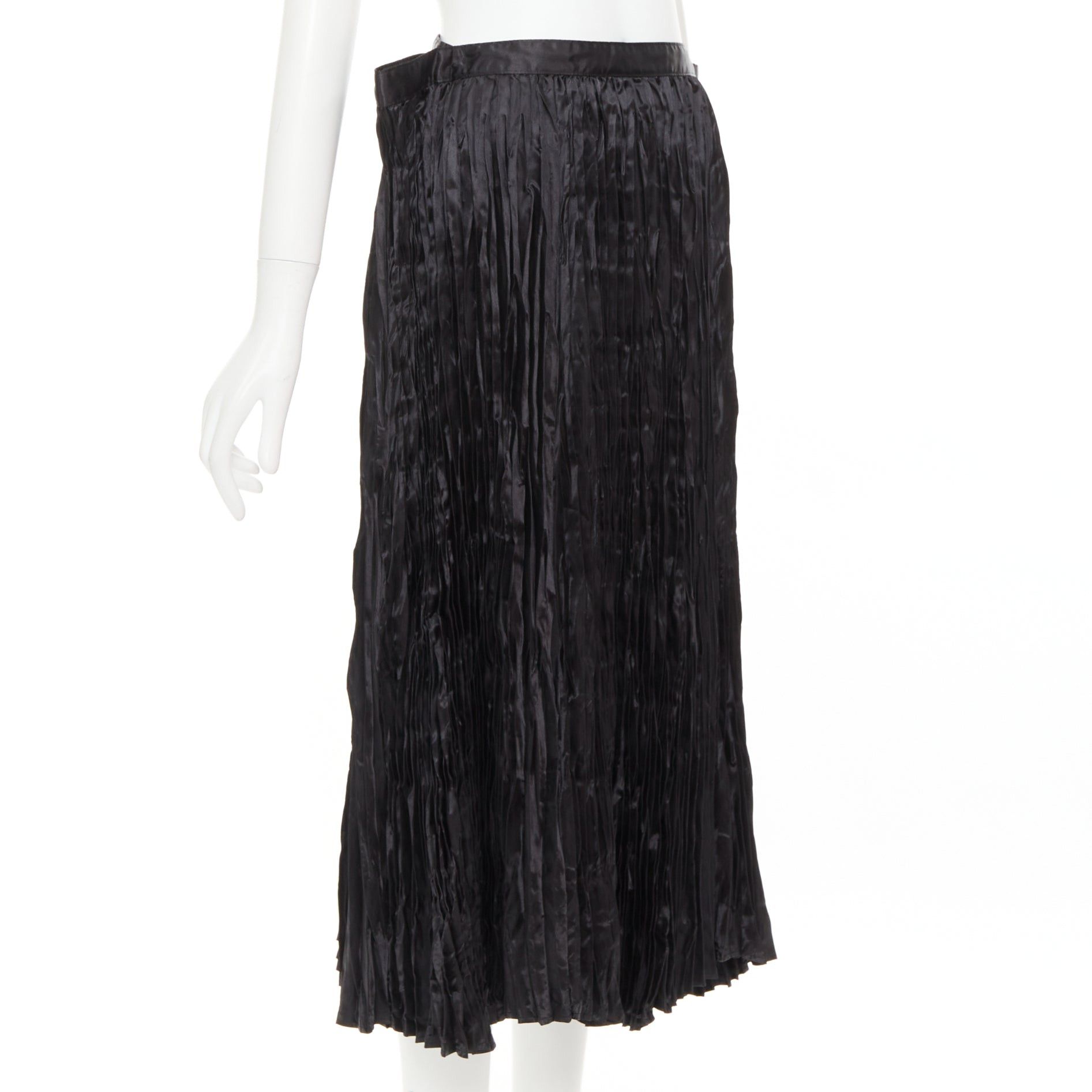 Junya Watanabe JUNYA WATANABE 2018 black plisse extended constructed waistline midi skirt XS Size 26" / US 2 / IT 38 - 3 Thumbnail