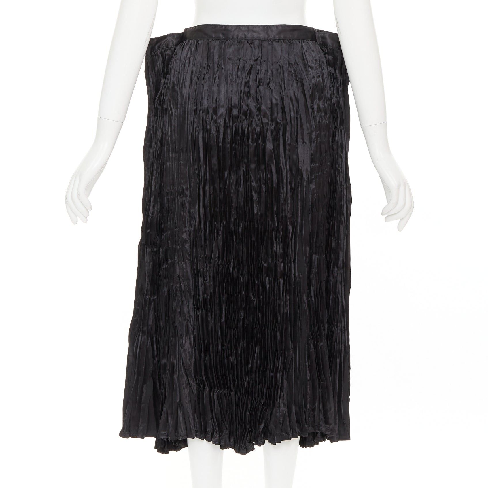 Junya Watanabe JUNYA WATANABE 2018 black plisse extended constructed waistline midi skirt XS Size 26" / US 2 / IT 38 - 5 Thumbnail