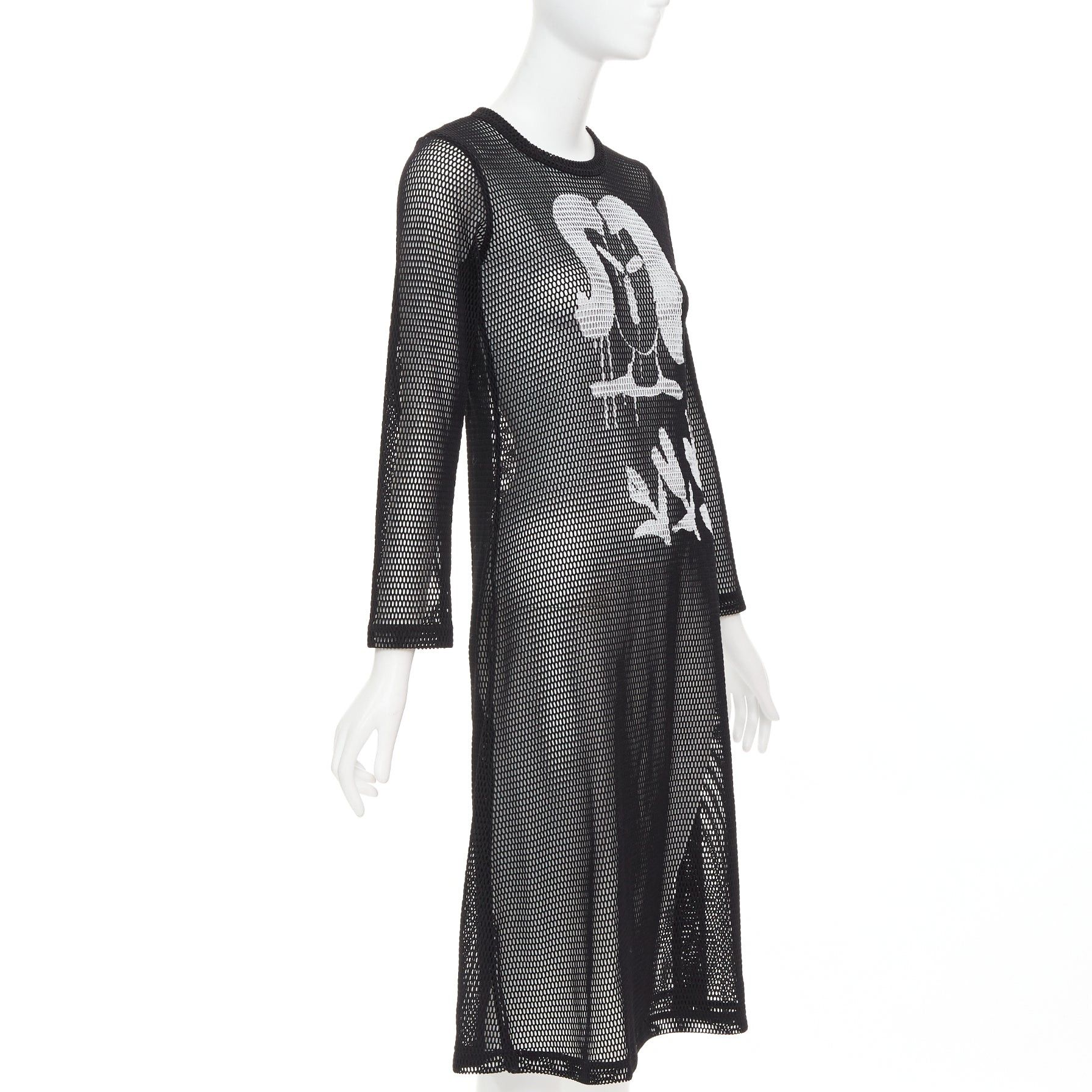 Comme des Garcons COMME DES GARCONS Alisa Yoffe¬†2019 white black abstract face net mesh dress XS Size XS / US 0-2 / IT 36-38 - 3 Thumbnail