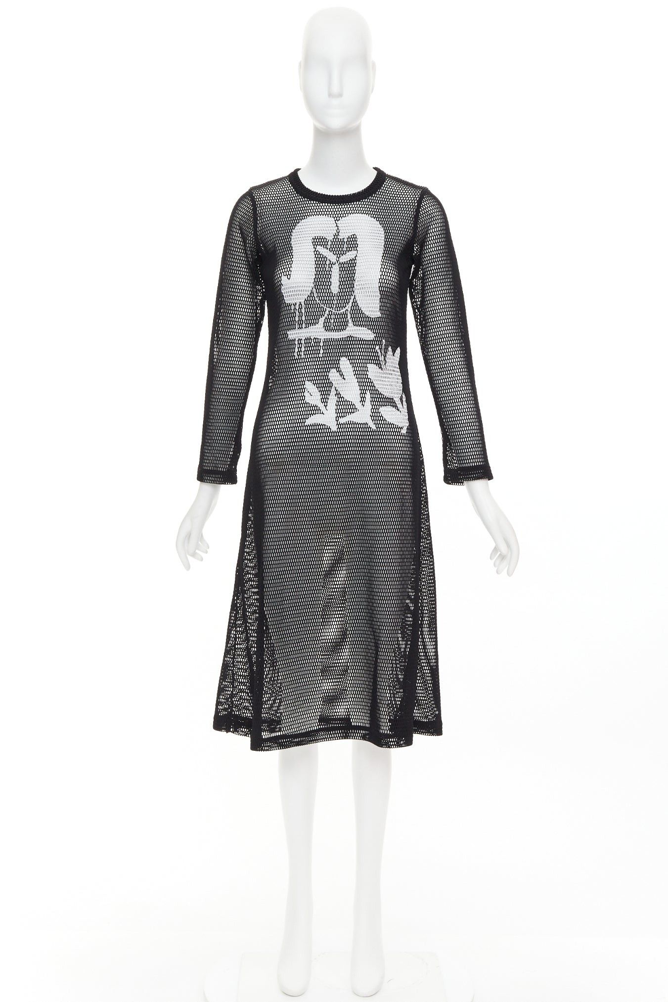 Comme des Garcons COMME DES GARCONS Alisa Yoffe¬†2019 white black abstract face net mesh dress XS Size XS / US 0-2 / IT 36-38 - 9 Thumbnail