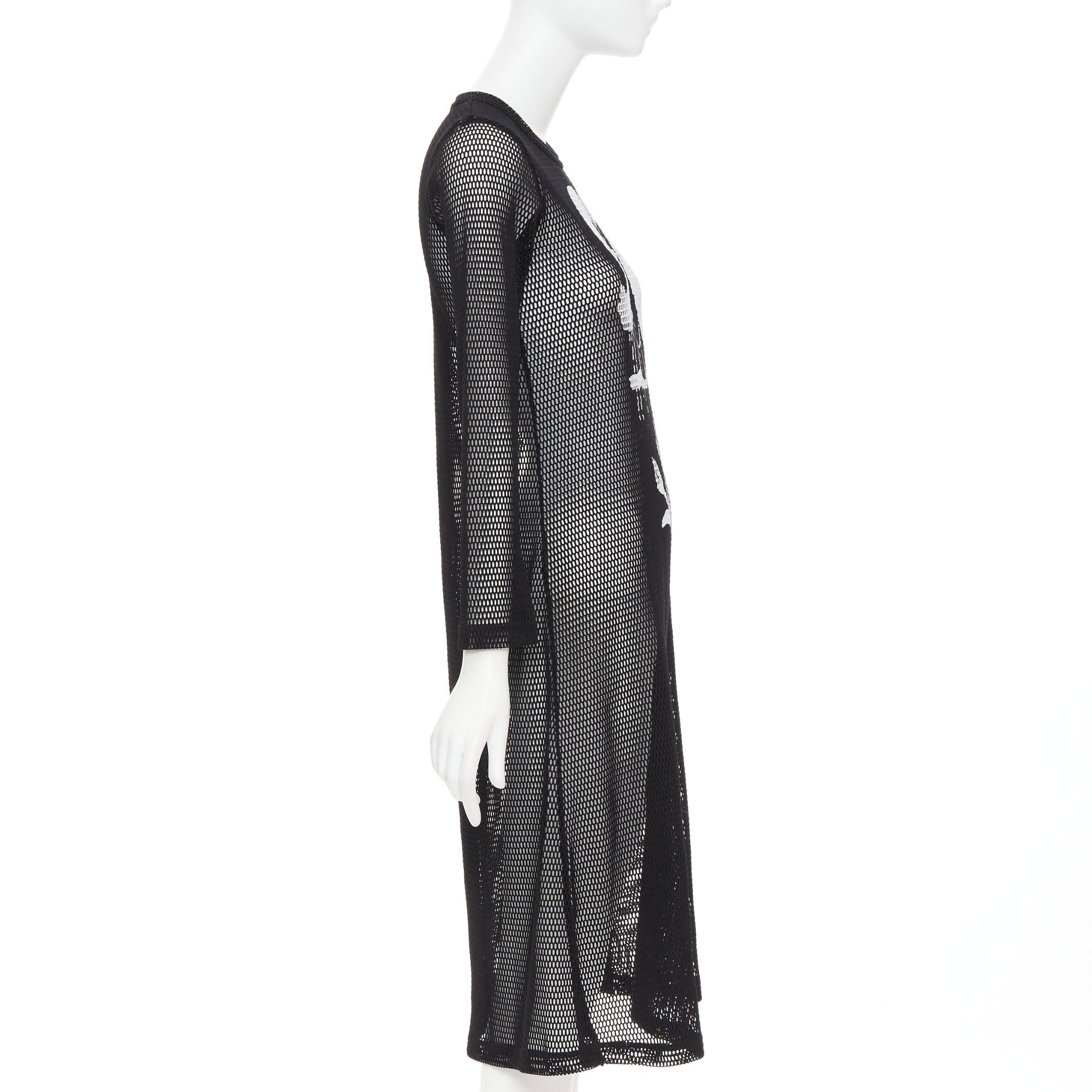 Comme des Garcons COMME DES GARCONS Alisa Yoffe¬†2019 white black abstract face net mesh dress XS Size XS / US 0-2 / IT 36-38 - 4 Thumbnail