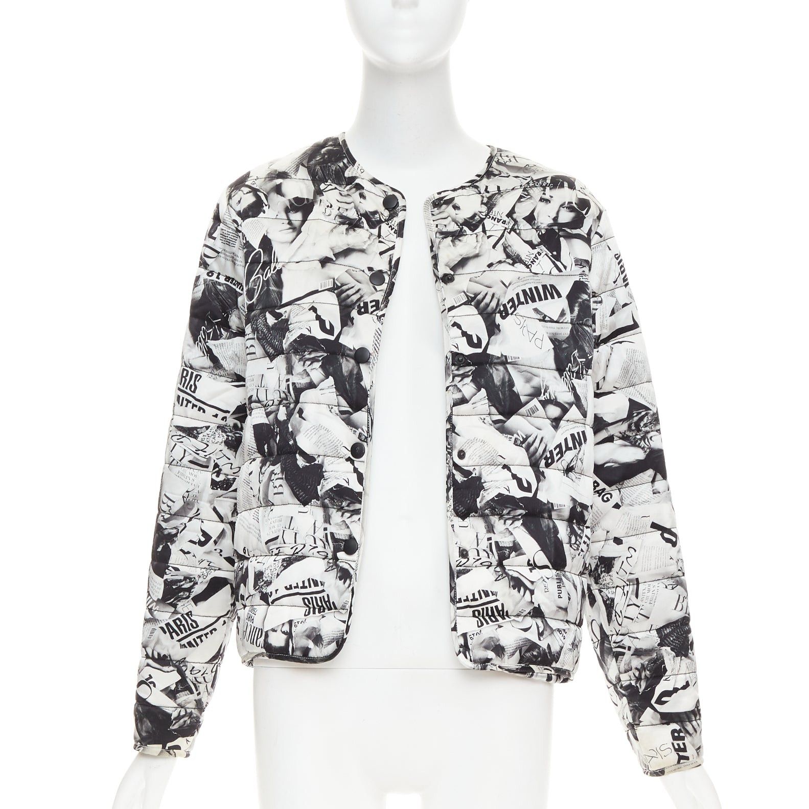 Balenciaga BALENCIAGA Demna 2019 black white magazine tabloid print padded coat FR34 XS Size XS / US 0-2 / IT 36-38 - 3 Thumbnail