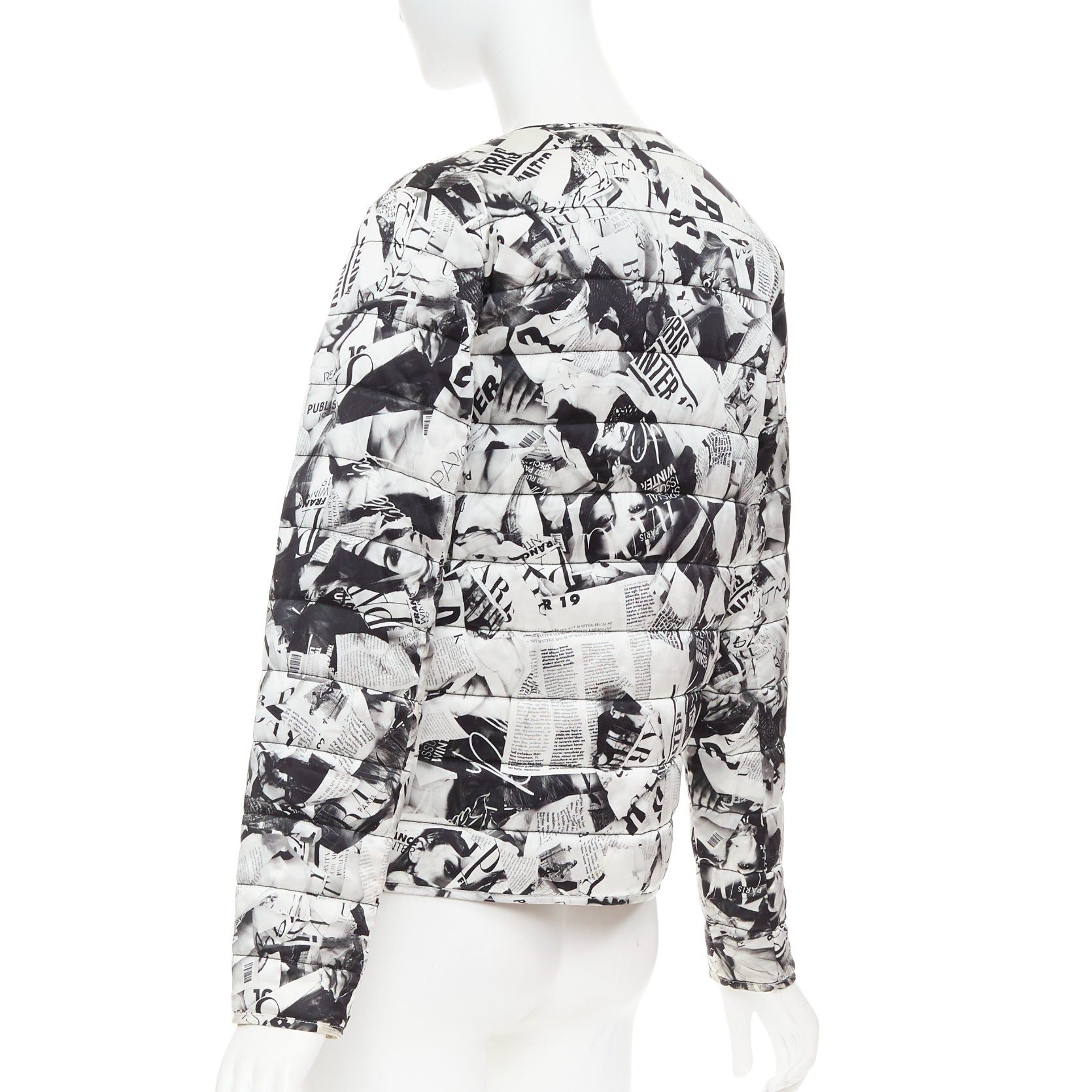 Balenciaga BALENCIAGA Demna 2019 black white magazine tabloid print padded coat FR34 XS Size XS / US 0-2 / IT 36-38 - 7 Thumbnail