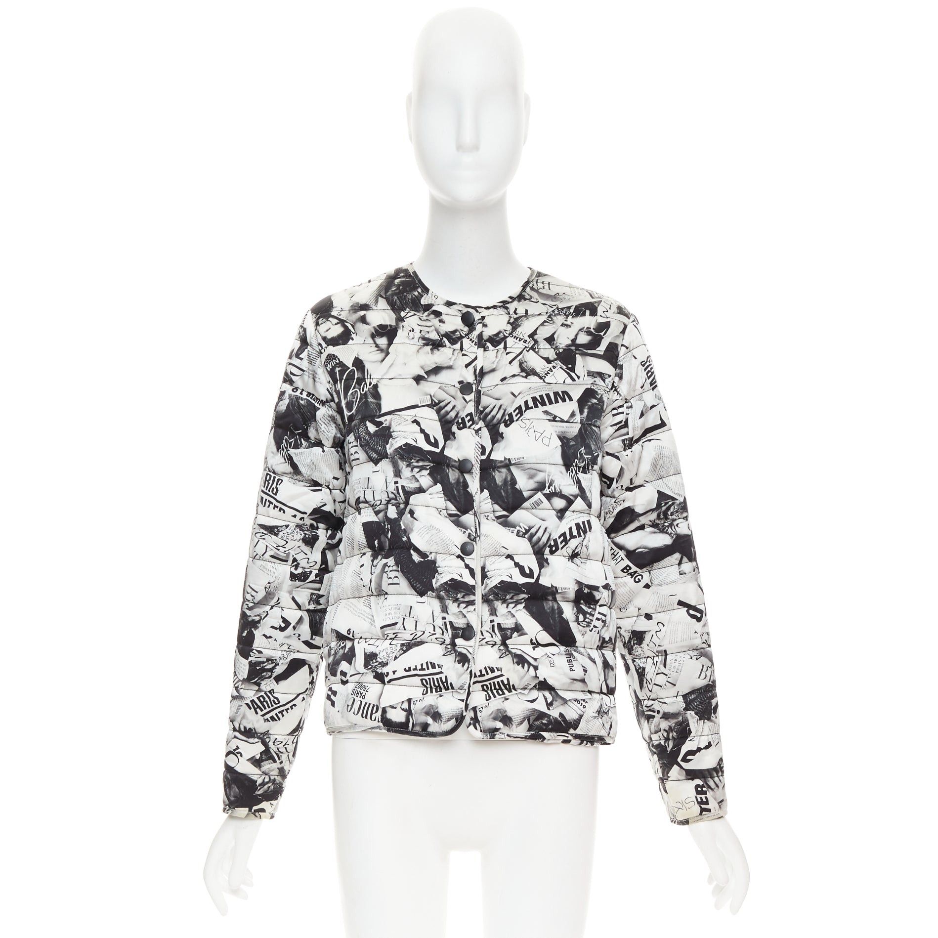 Balenciaga BALENCIAGA Demna 2019 black white magazine tabloid print padded coat FR34 XS Size XS / US 0-2 / IT 36-38 - 10 Thumbnail