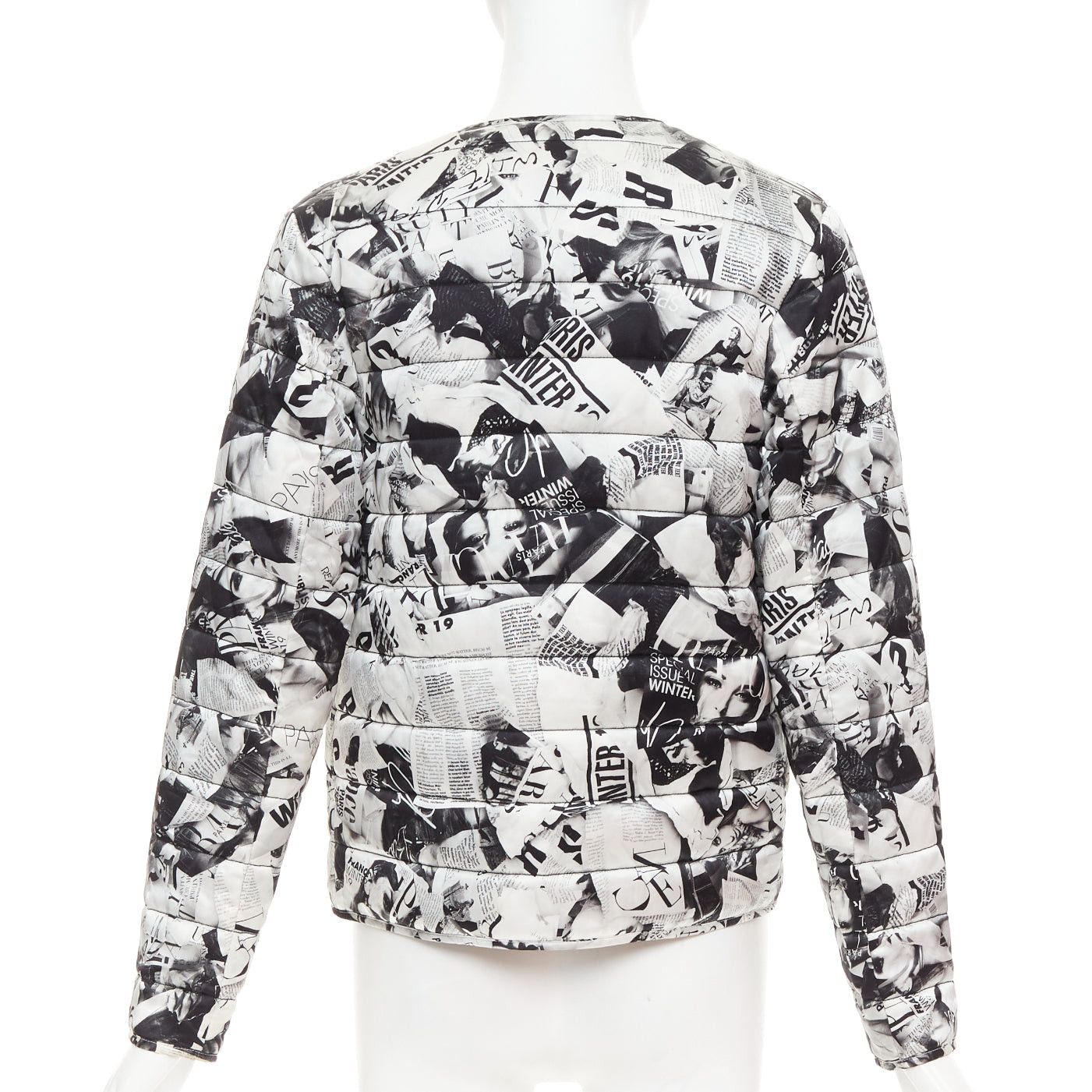 Balenciaga BALENCIAGA Demna 2019 black white magazine tabloid print padded coat FR34 XS Size XS / US 0-2 / IT 36-38 - 6 Thumbnail