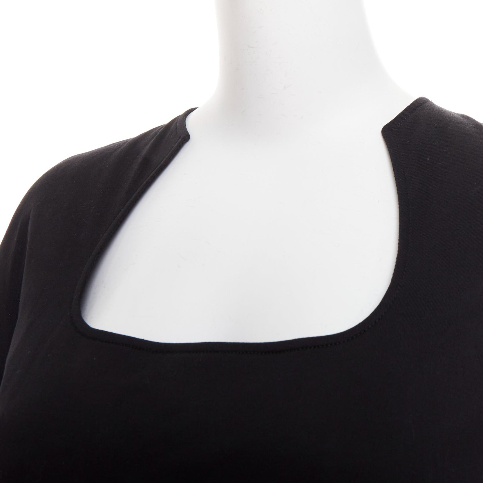 Alexander McQueen ALEXANDER MCQUEEN 2013 black cotton scoop neck short sleeve mini dress IT40 S Size S / US 4 / IT 40 - 7 Thumbnail