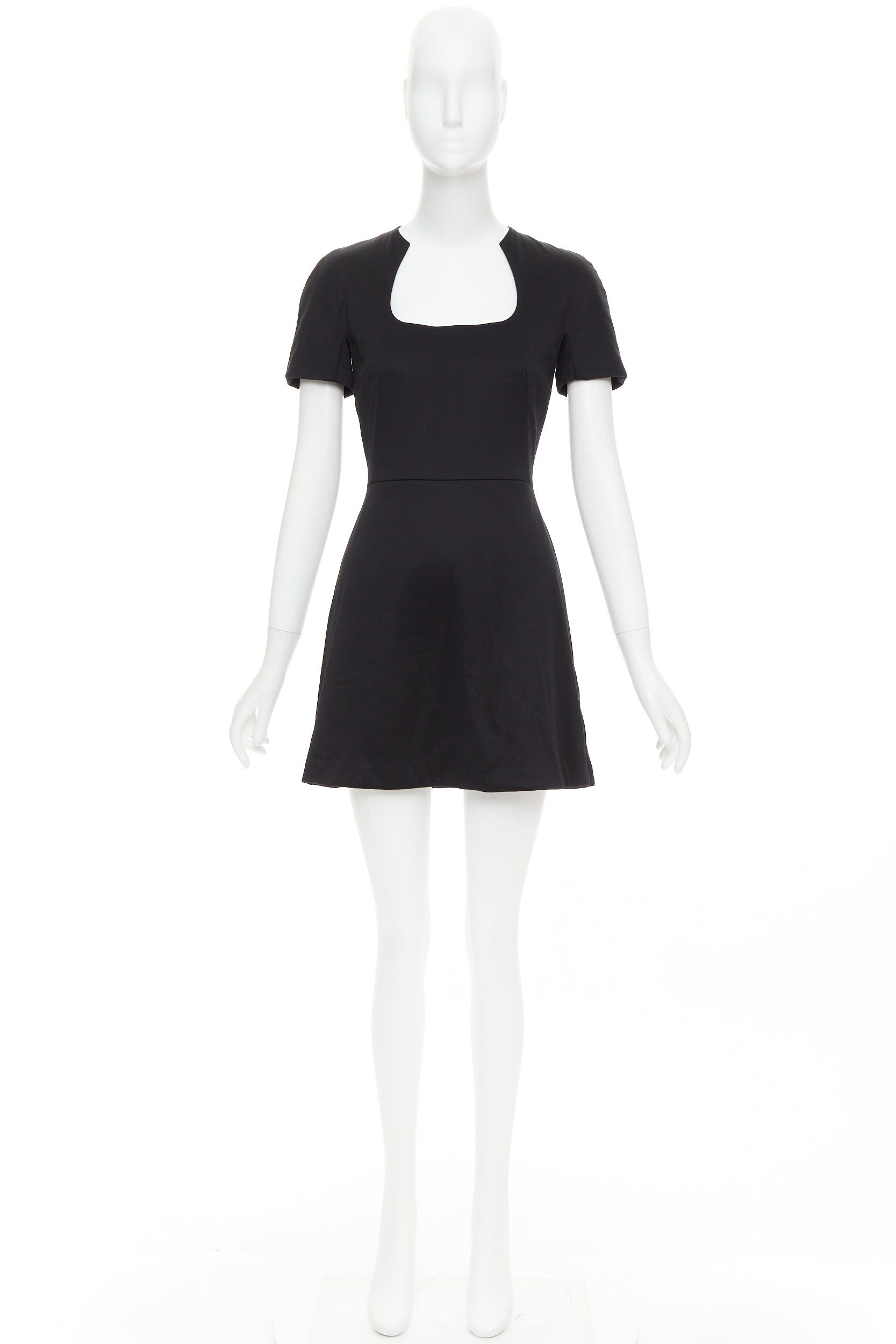 Alexander McQueen ALEXANDER MCQUEEN 2013 black cotton scoop neck short sleeve mini dress IT40 S Size S / US 4 / IT 40 - 9 Thumbnail