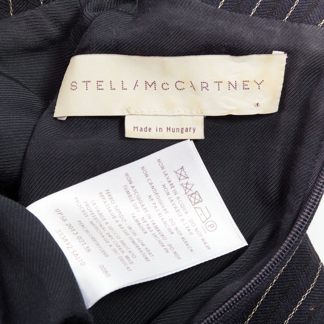 Stella McCartney STELLA MCCARTNEY 2013 grey wool blend pinstripe structural pleated dress IT40 S Size S / US 4 / IT 40 - 8 Thumbnail