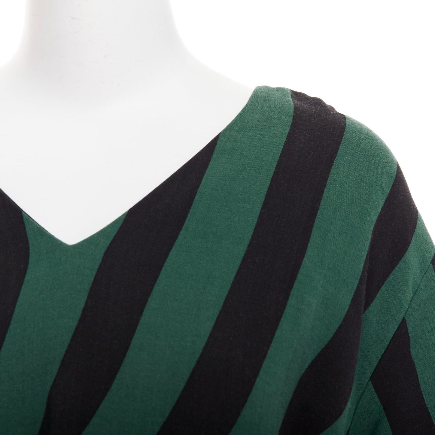 Dries Van Noten DRIES VAN NOTEN 2017 green black swirl stripes graphic belted dress FR42 XL Size L / US 10 / IT 46 - 7 Thumbnail