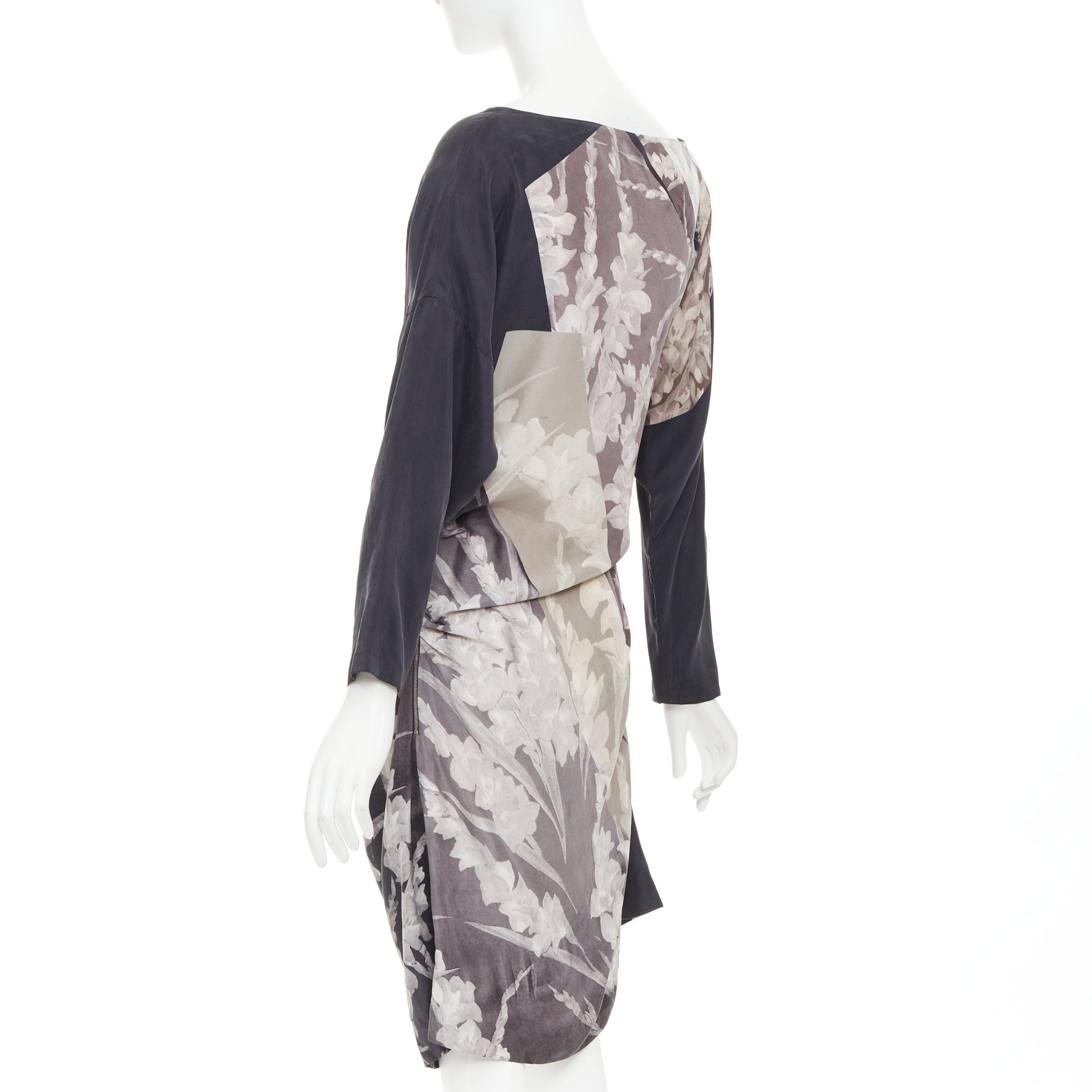 Dries Van Noten DRIES VAN NOTEN 2009 Vintage 100% silk floral print asymmetric drape dress FR38 M Size M / US 6-8 / IT 42-44 - 6 Thumbnail