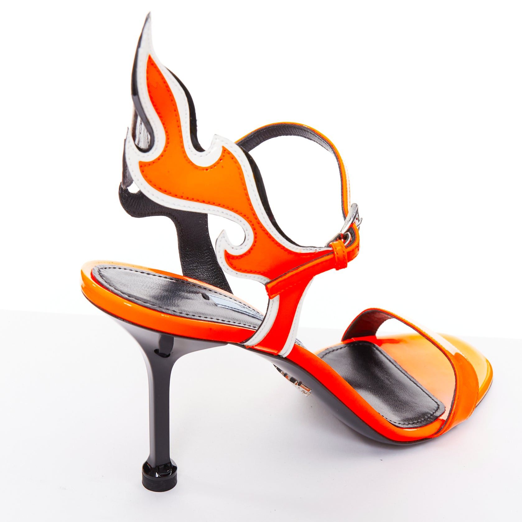 Prada PRADA 2018 Flame bright orange patent Fire mid heel sandal EU36.5 Size US 6.5 / IT 36.5 - 6 Thumbnail