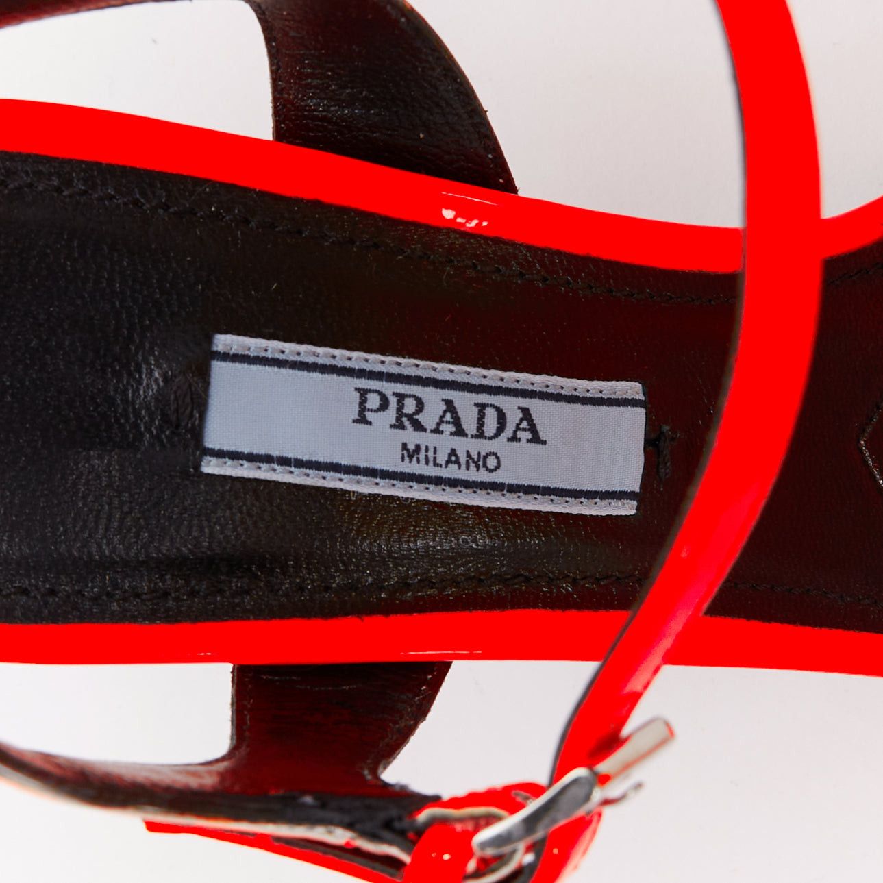 Prada PRADA 2018 Flame bright orange patent Fire mid heel sandal EU36.5 Size US 6.5 / IT 36.5 - 9 Thumbnail