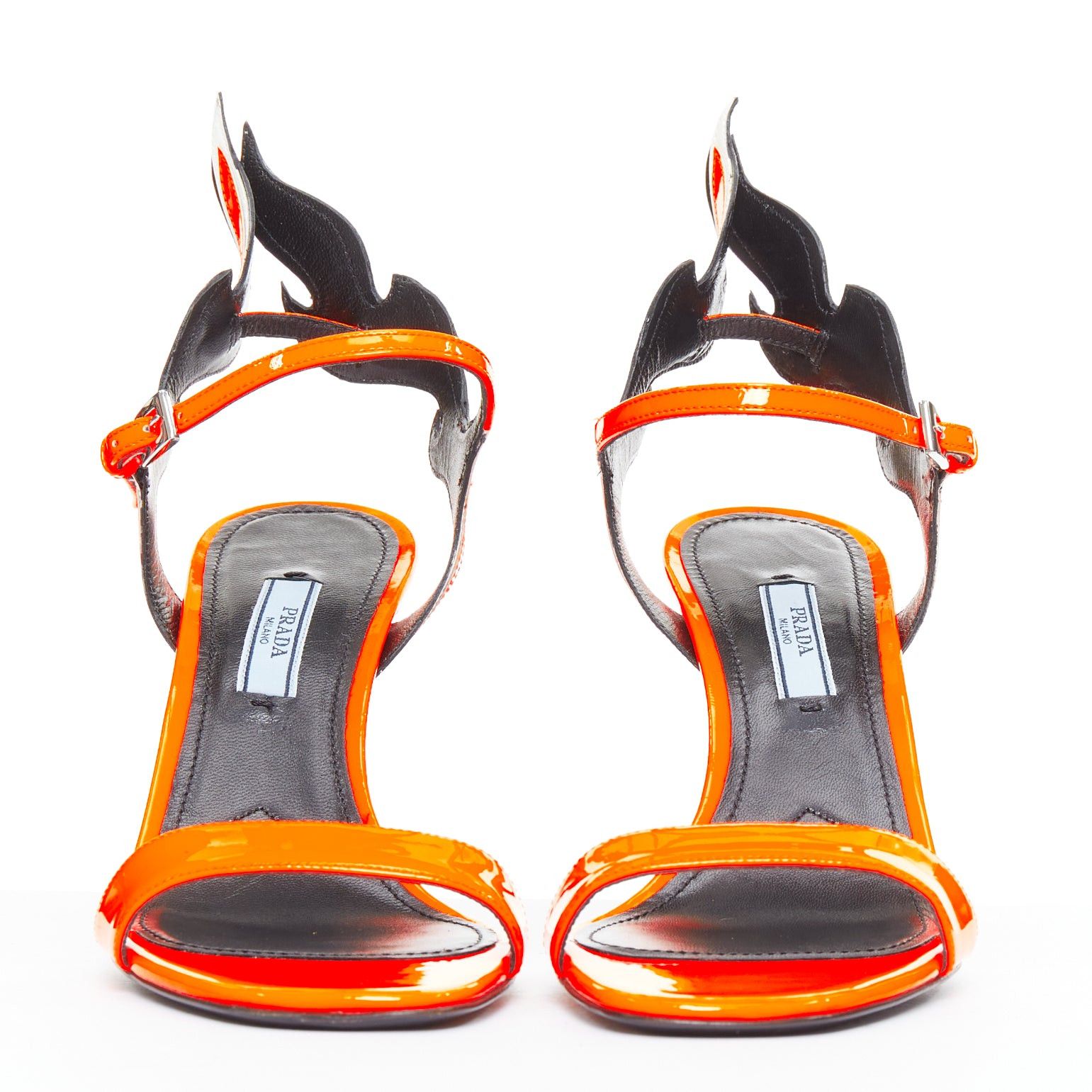 Prada PRADA 2018 Flame bright orange patent Fire mid heel sandal EU36.5 Size US 6.5 / IT 36.5 - 4 Thumbnail