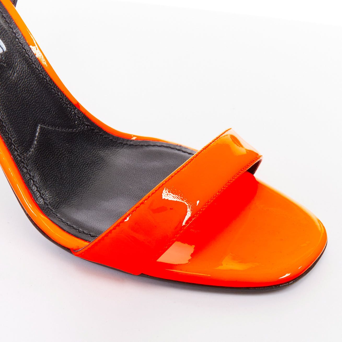 Prada PRADA 2018 Flame bright orange patent Fire mid heel sandal EU36.5 Size US 6.5 / IT 36.5 - 7 Thumbnail