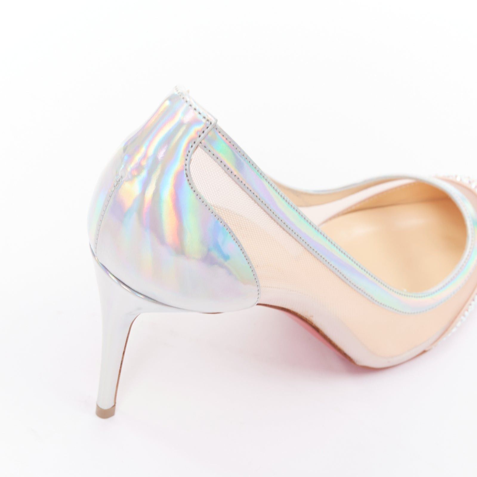 Christian Louboutin CHRISTIAN LOUBOUTIN Galavati Strass 85 silver iridescent mesh crystal heels EU36.5 Size US 6.5 / IT 36.5 - 8 Thumbnail