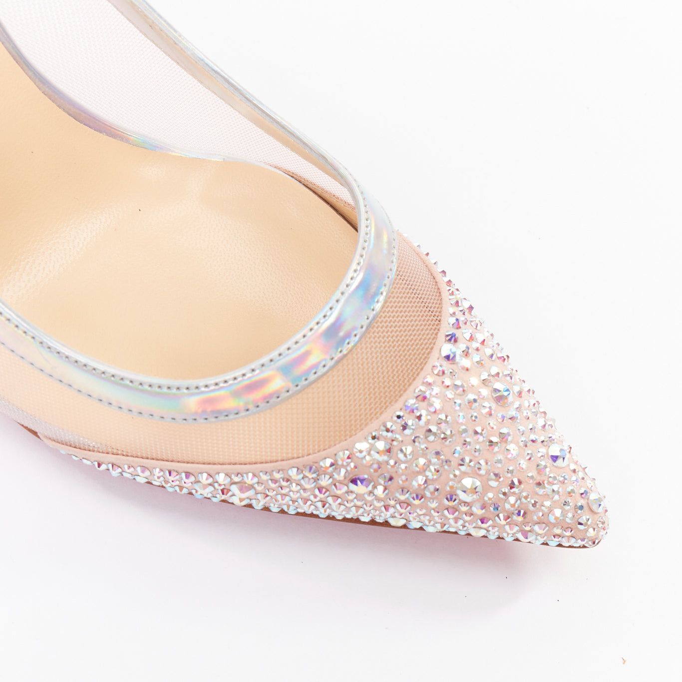 Christian Louboutin CHRISTIAN LOUBOUTIN Galavati Strass 85 silver iridescent mesh crystal heels EU36.5 Size US 6.5 / IT 36.5 - 7 Thumbnail