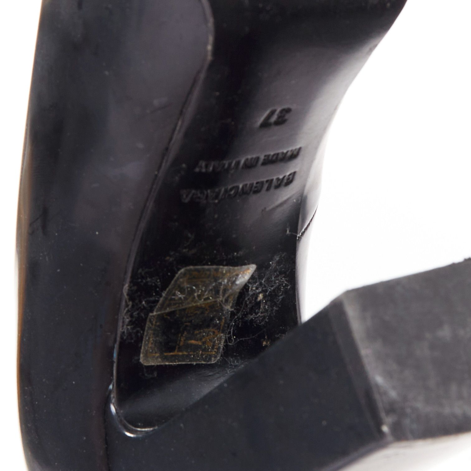 Balenciaga BALENCIAGA black calfskin leather elongated toe box block heel pump EU37 Size US 7 / IT 37 - 10 Thumbnail