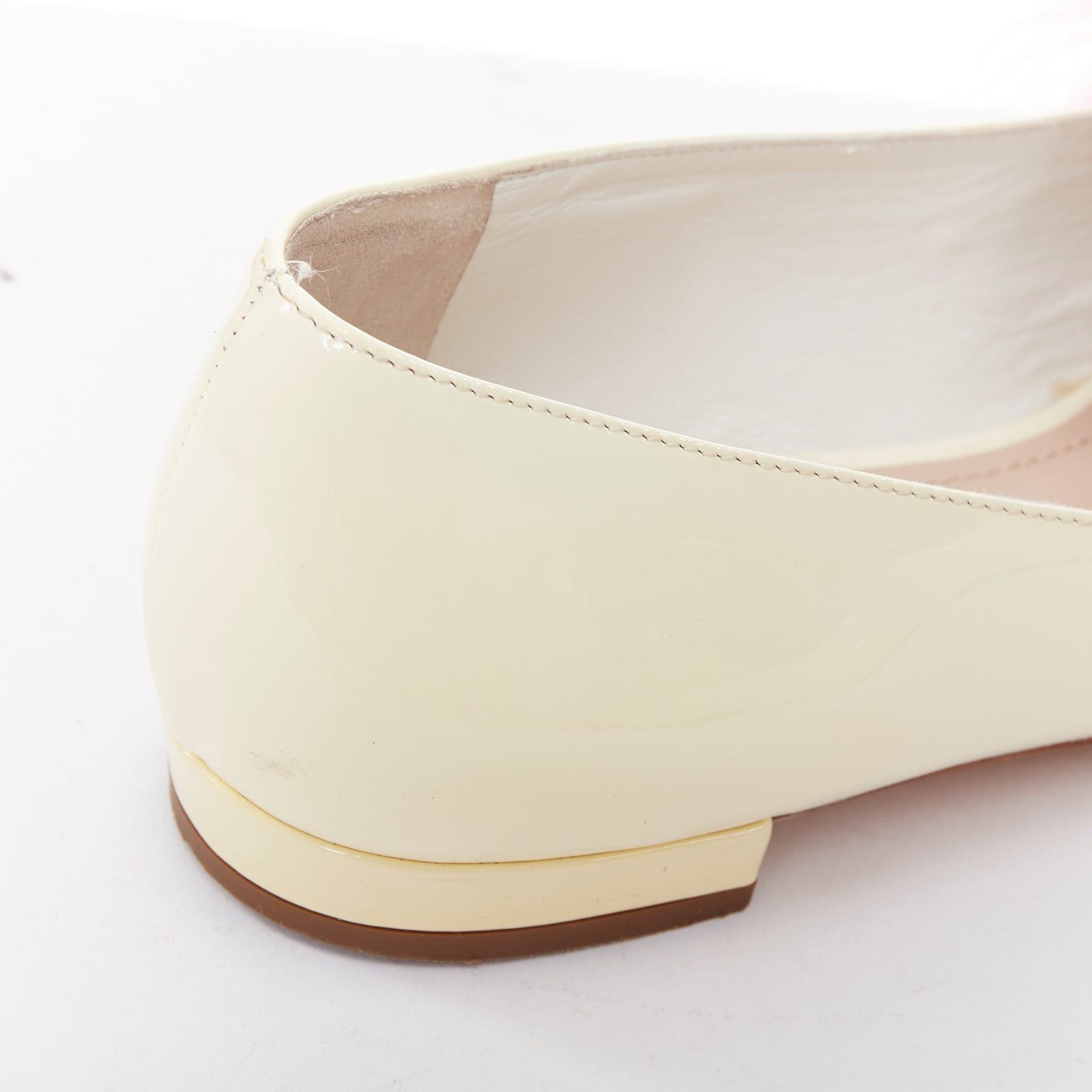 Miu Miu MIU MIU 2017 cream patent white pink faux fur buckle flats EU37.5 Size US 7.5 / IT 37.5 - 8 Thumbnail