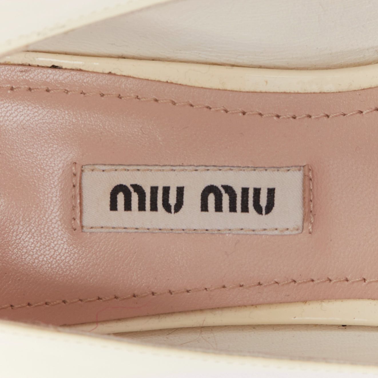 Miu Miu MIU MIU 2017 cream patent white pink faux fur buckle flats EU37.5 Size US 7.5 / IT 37.5 - 9 Thumbnail